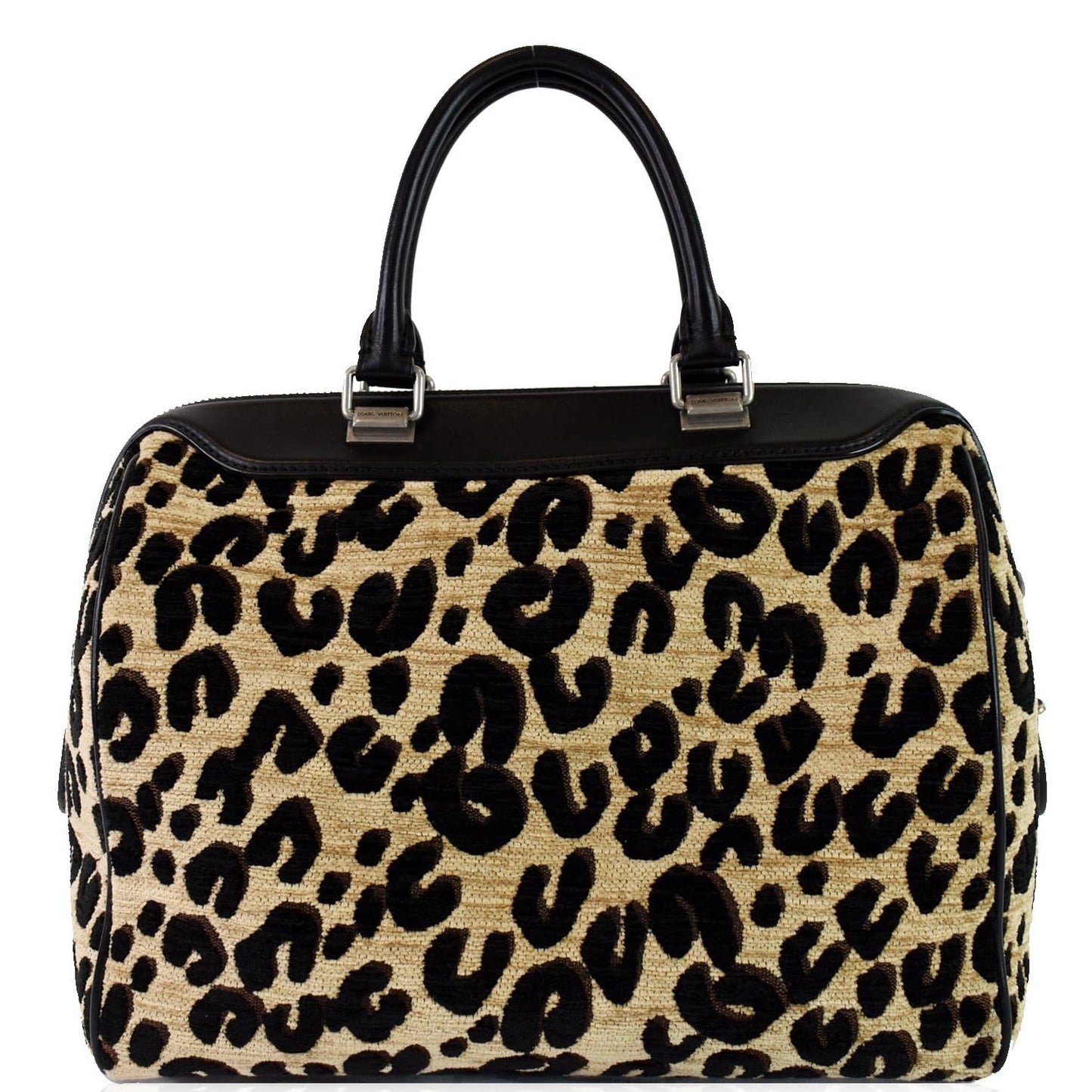 LOUIS VUITTON Speedy Stephen Sprouse Jacquard Canvas Satchel Bag Black