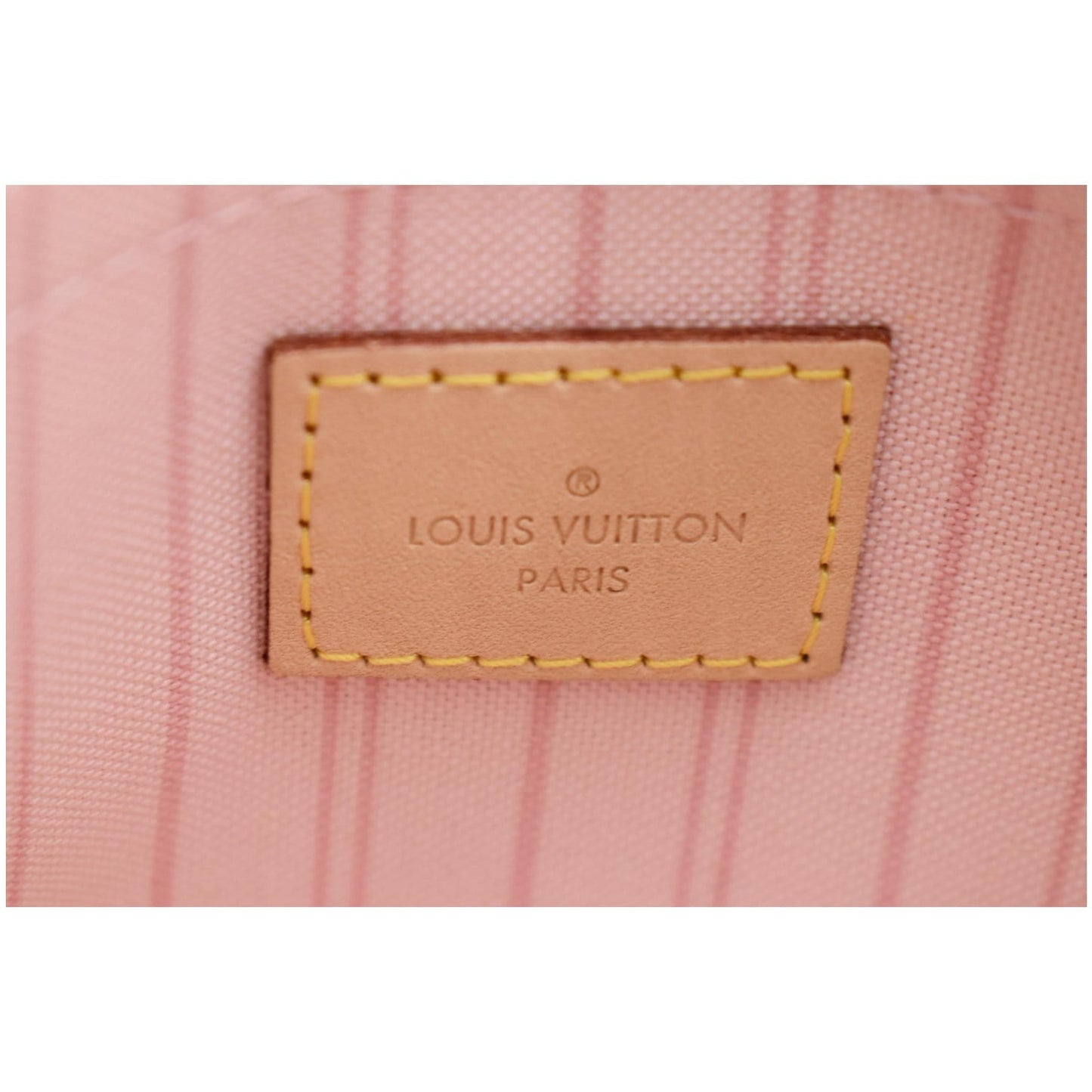 LOUIS VUITTON Neverfull MM Damier Azur Pochette Wristlet Pouch White