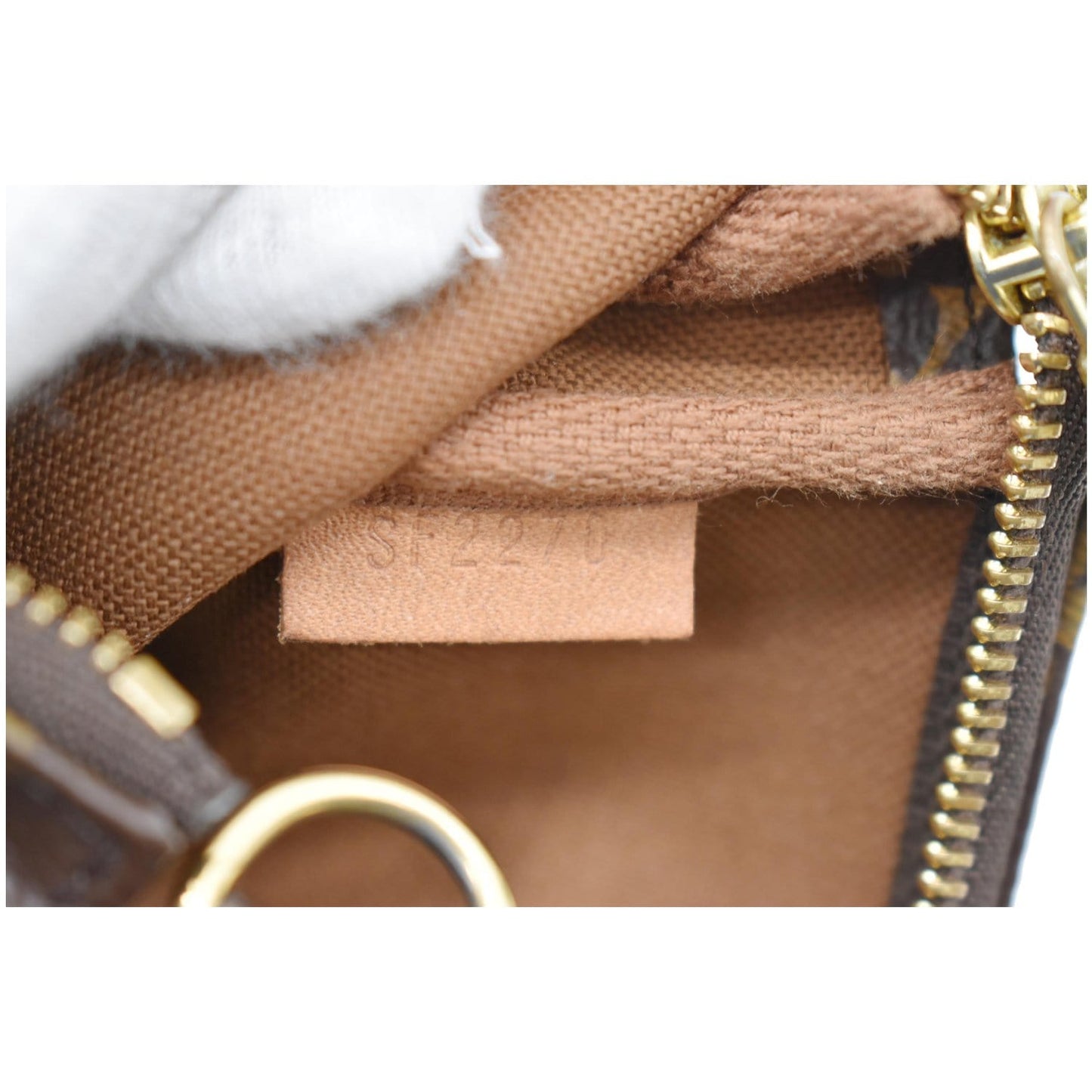 LOUIS VUITTON Mini Pochette Monogram Canvas Accessoires Pouch Brown