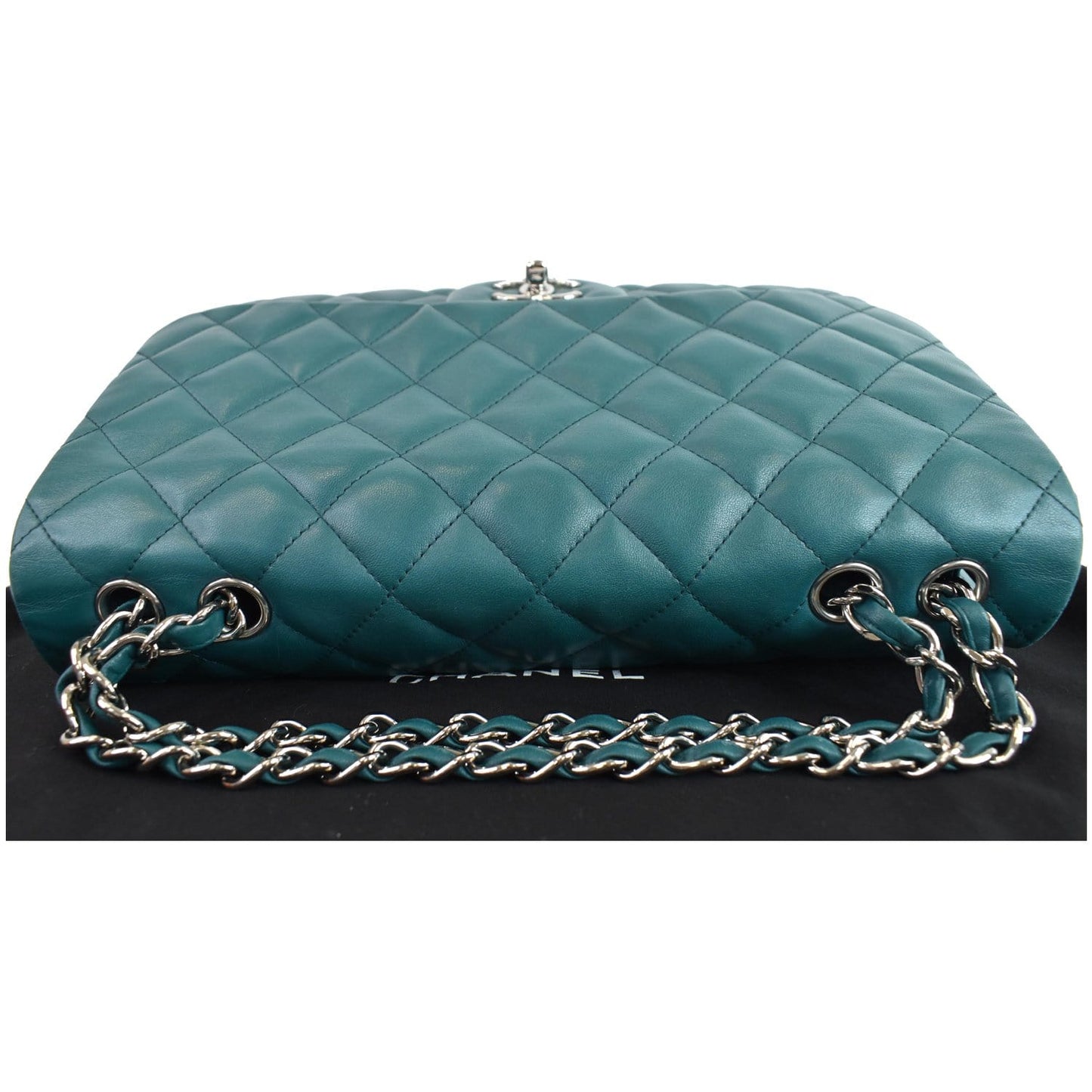 CHANEL Jumbo Classic Single Flap Lambskin Crossbody Bag Teal