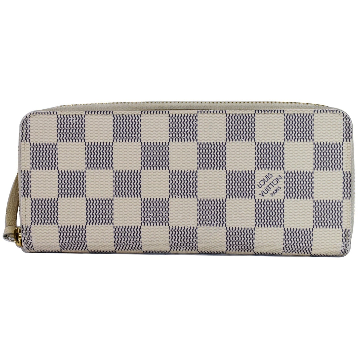 LOUIS VUITTON Damier Azur Clemence Wallet White