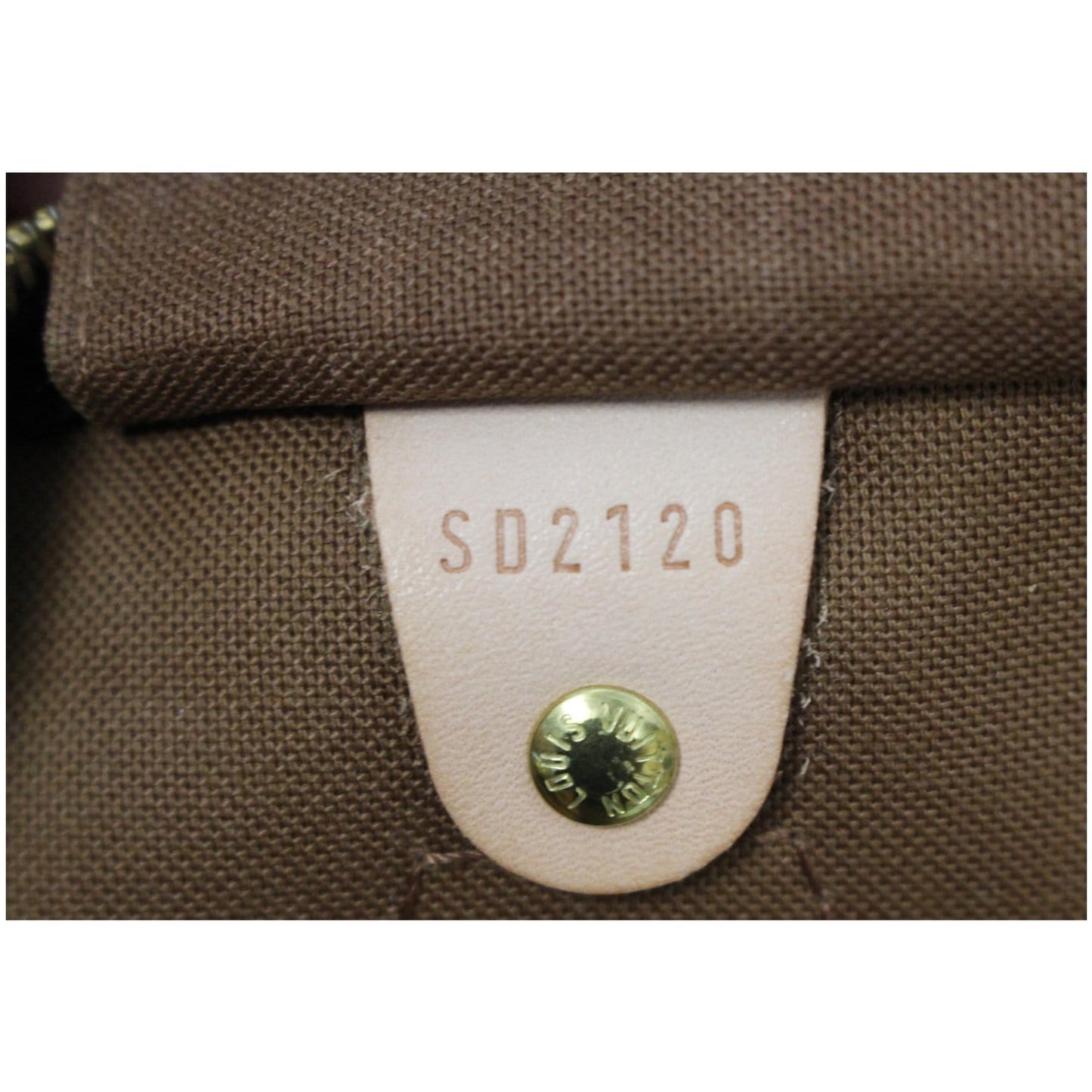 Louis Vuitton Speedy 35 Monogram Canvas Satchel Bag Brown