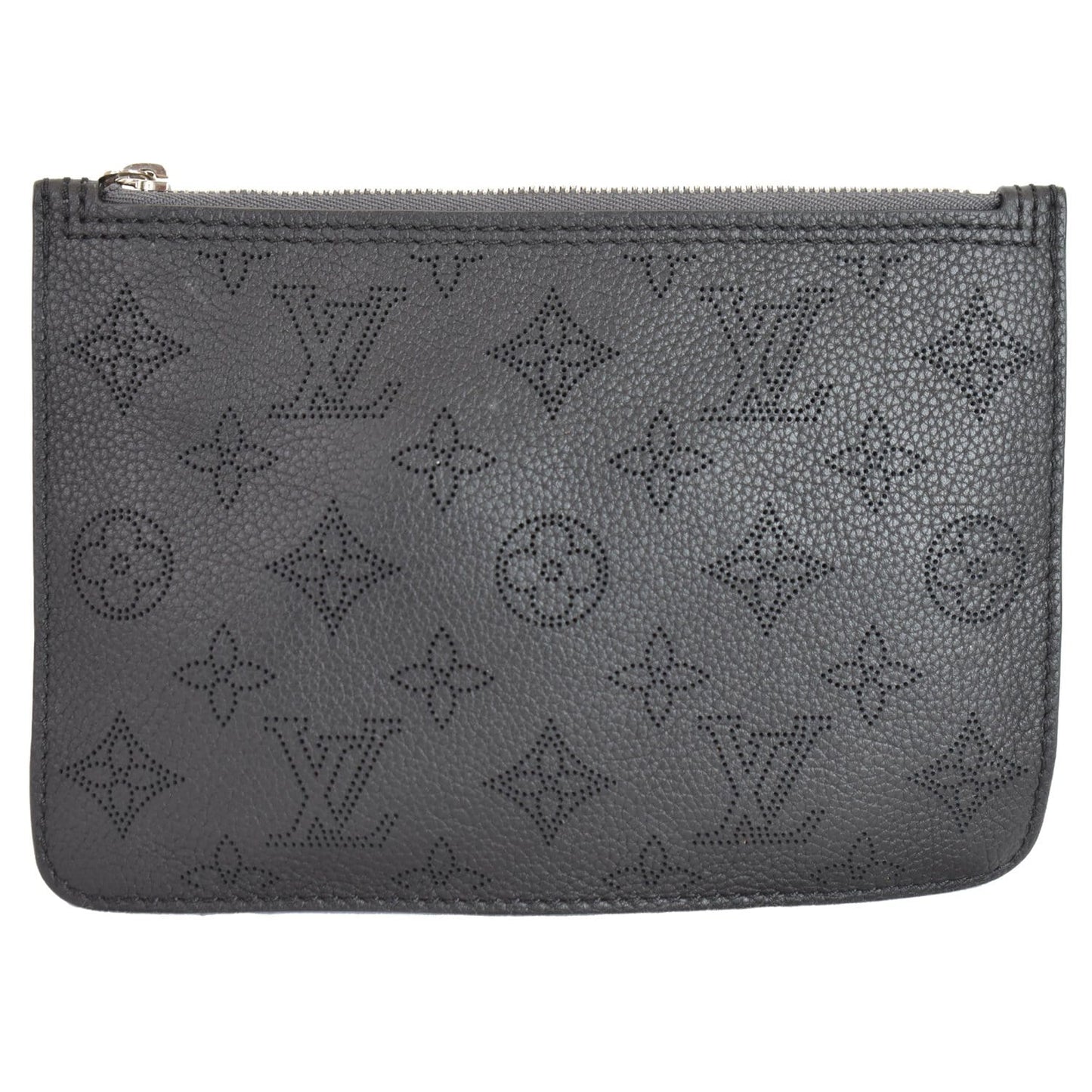 LOUIS VUITTON Wristlet Pochette Monogram Leather Mahina Girolata Black