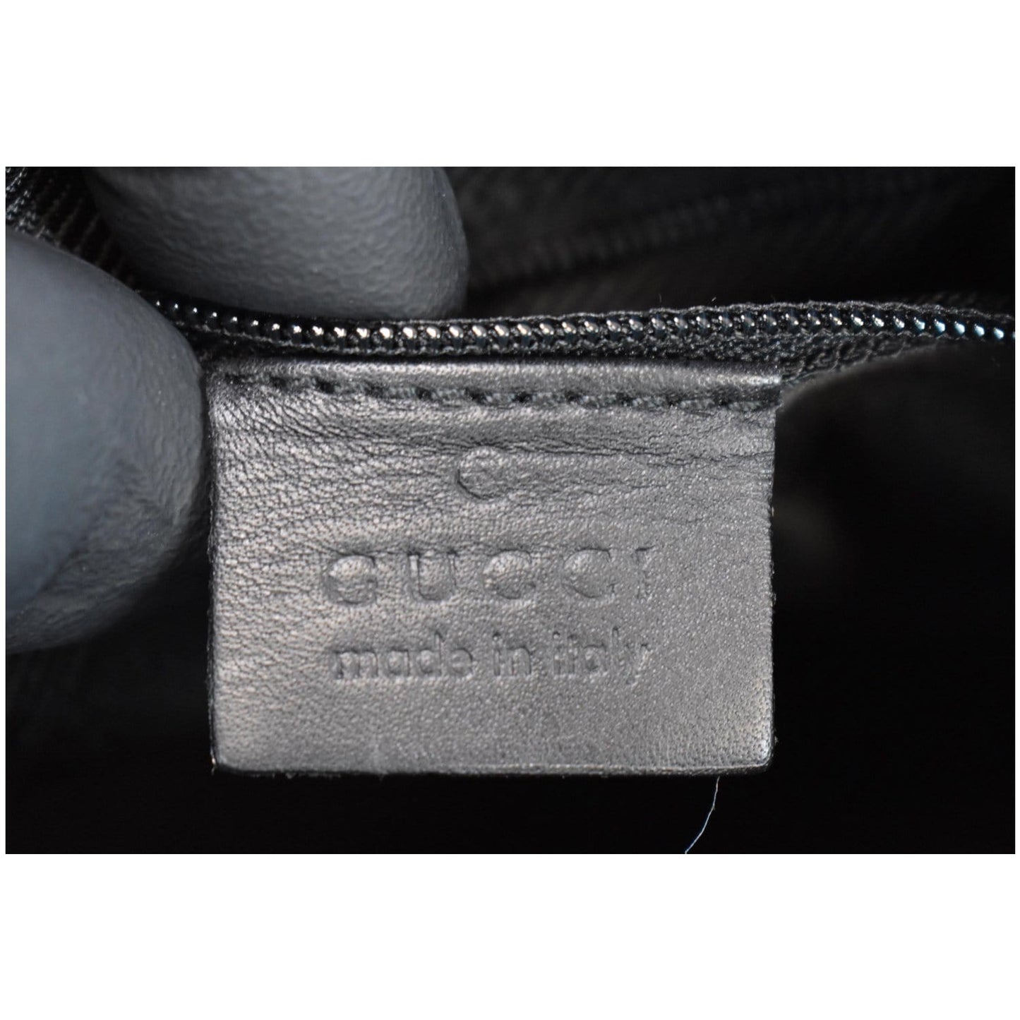 GUCCI Micro GG Top Handle Leather Tote Bag Black 000.0856