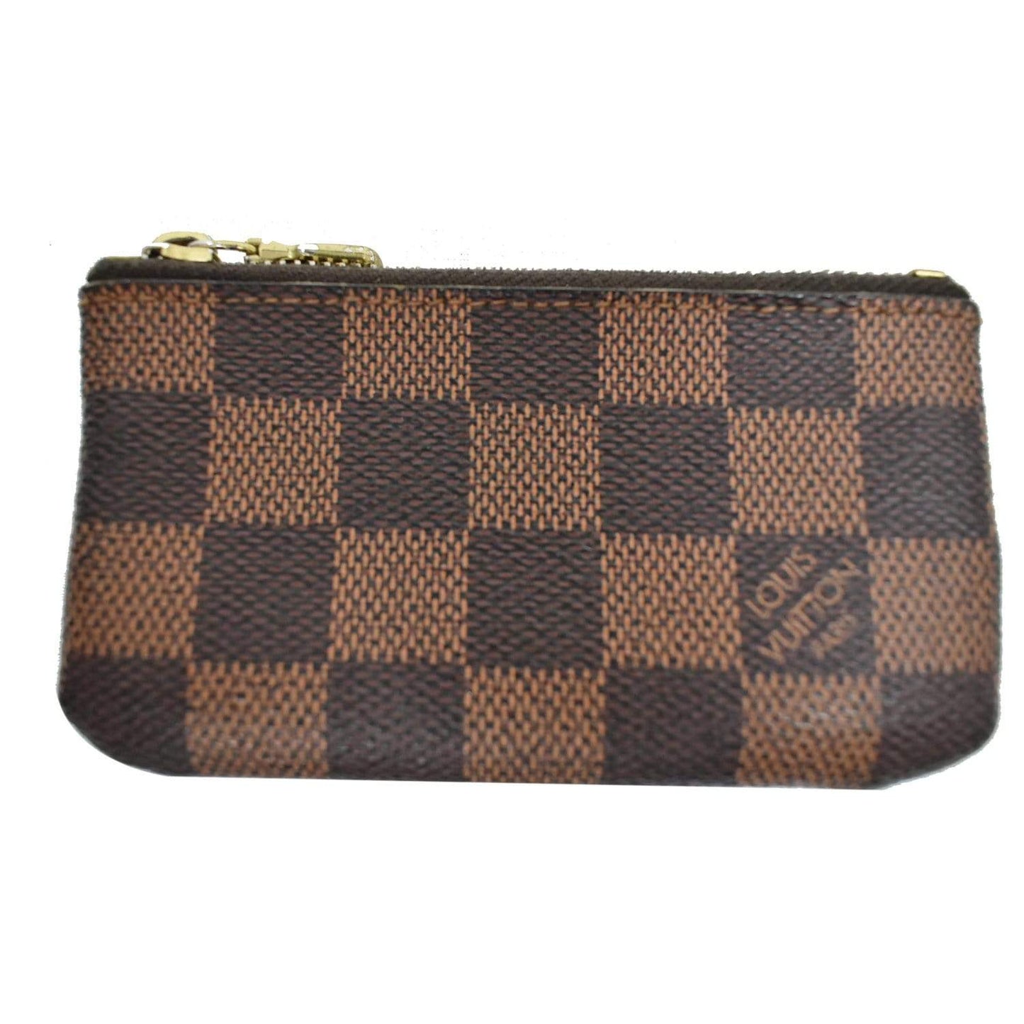 LOUIS VUITTON Pochette Key Cles Damier Ebene Coin Case Brown