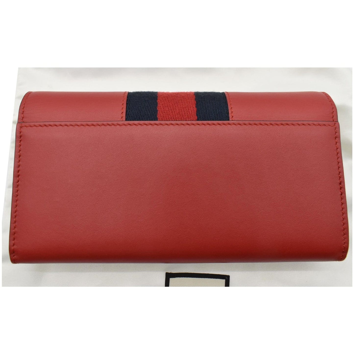 GUCCI Sylvie Continental Leather Wallet Red 476084 - Final Sale