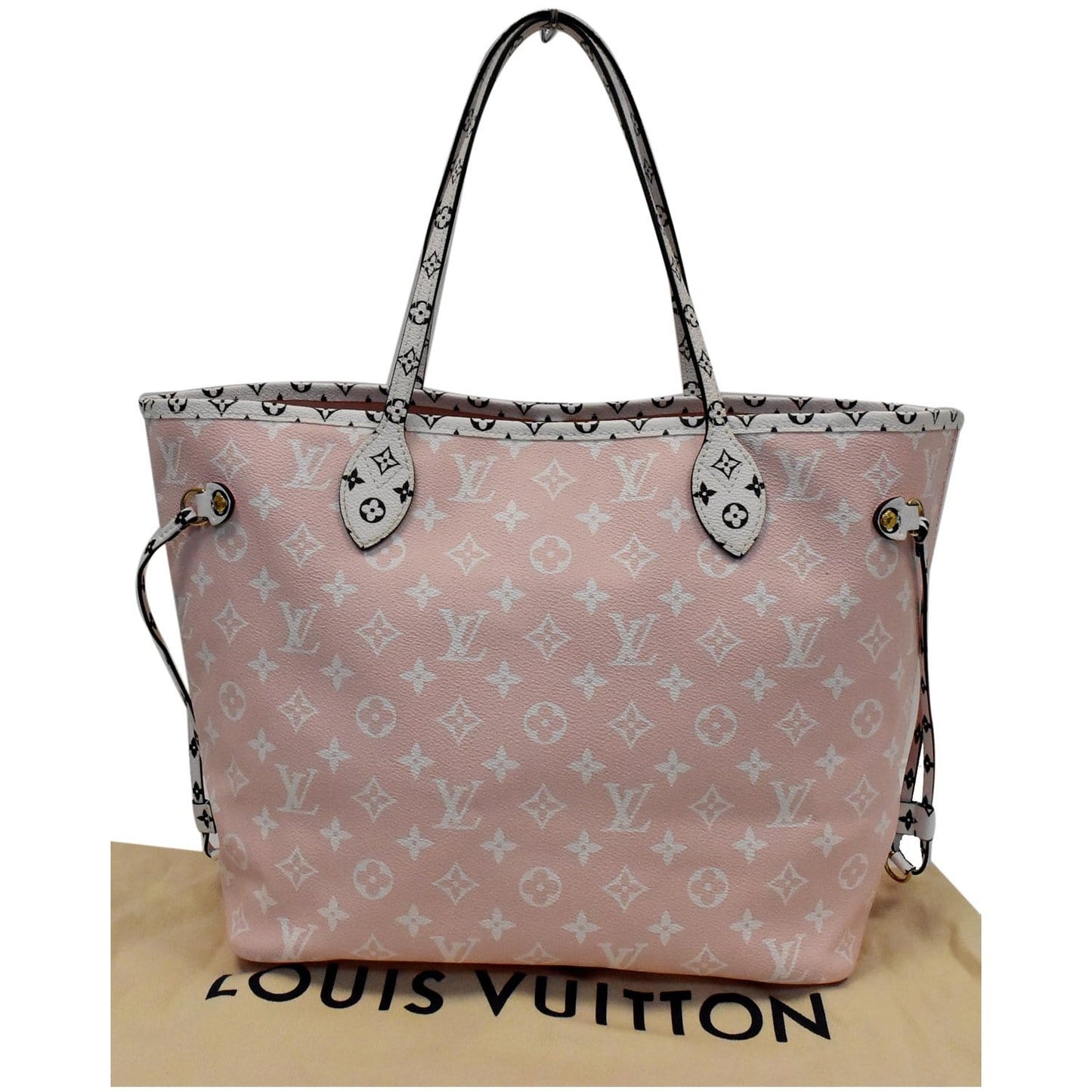 LOUIS VUITTON Giant Neverfull MM Monogram Canvas Shoulder Bag Red/Pink