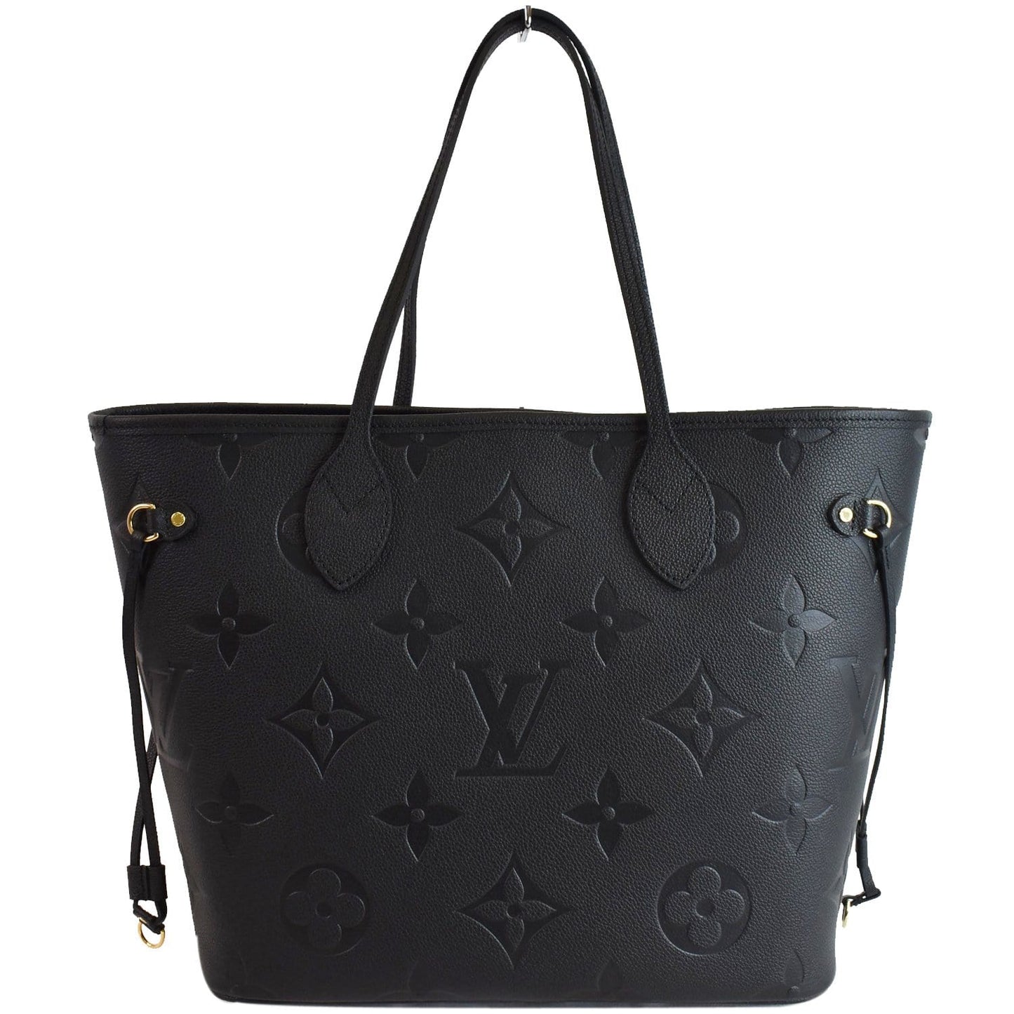 LOUIS VUITTON Neverfull MM Monogram Empreinte Tote Bag Black