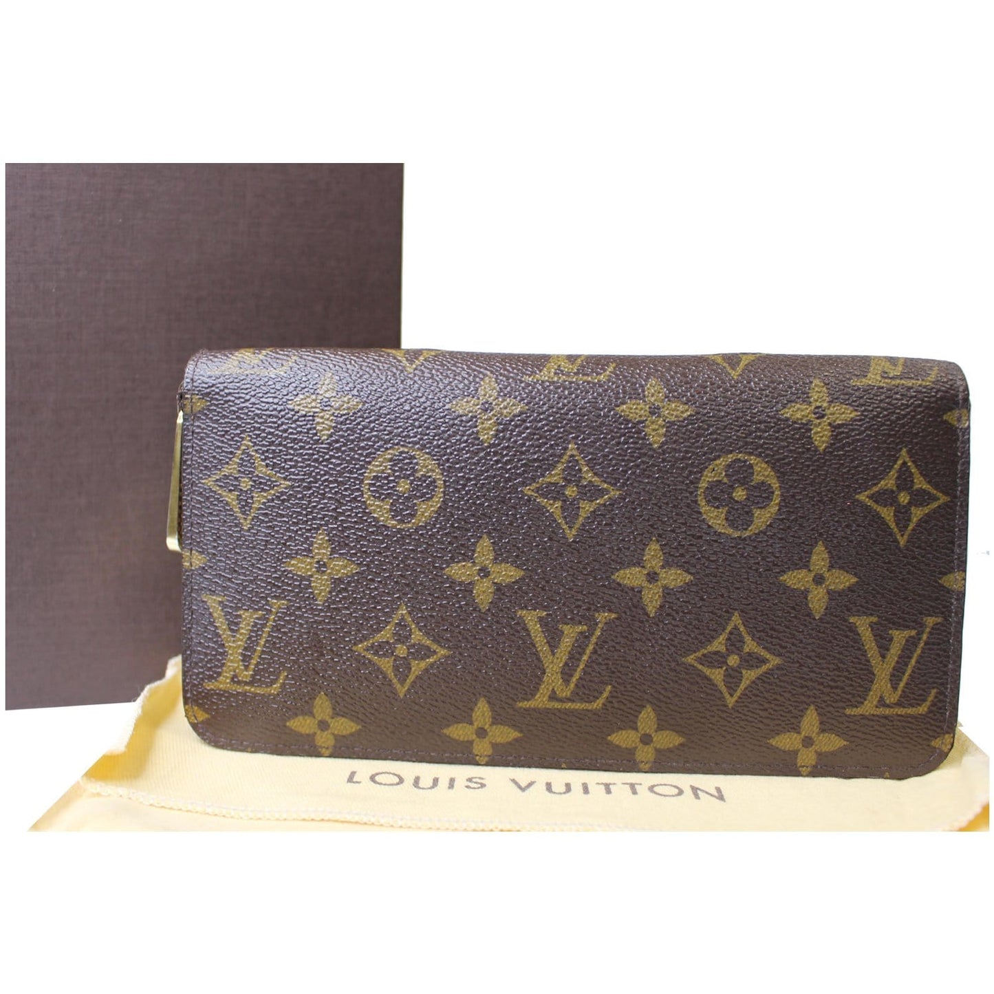 LOUIS VUITTON Zippy Monogram Canvas Long Wallet Brown