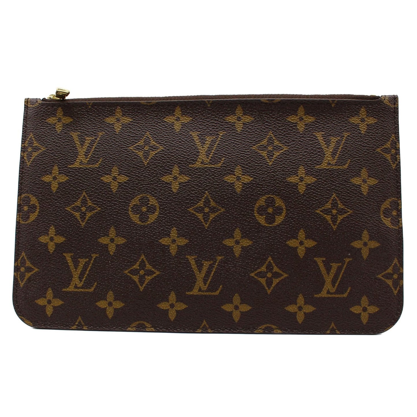 LOUIS VUITTON  Neverfull GM Monogram Canvas Pochette Wristlet Pouch Brown