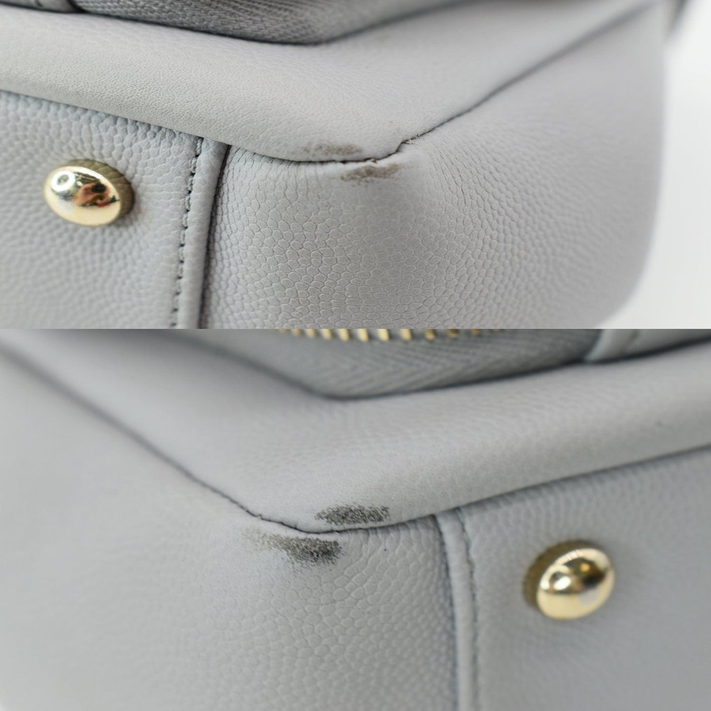 CHANEL Business Affinity Medium Quilted Caviar Crossbody Bag Gray