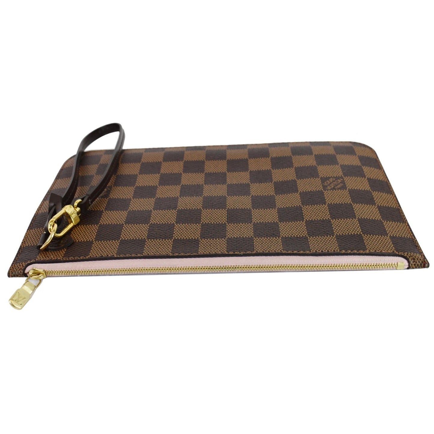 LOUIS VUITTON Pochette Wristlet Pouch Damier Ebene Neverfull MM Brown