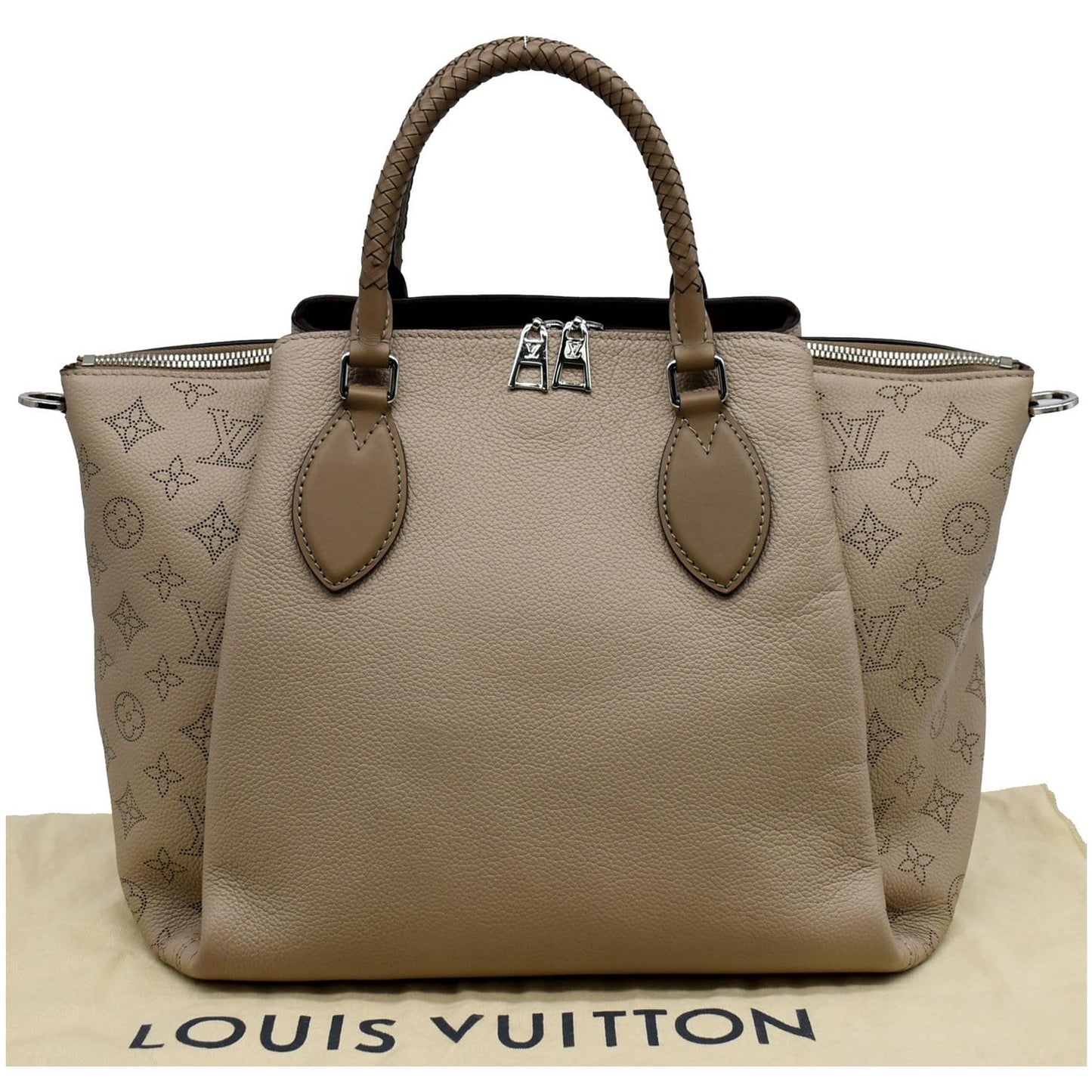 LOUIS VUITTON Haumea Mahina Calfskin Leather Shoulder Bag Galet