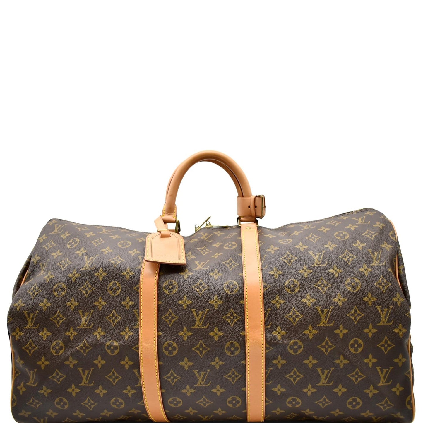 LOUIS VUITTON Keepall 55 Monogram Canvas Travel Bag Brown