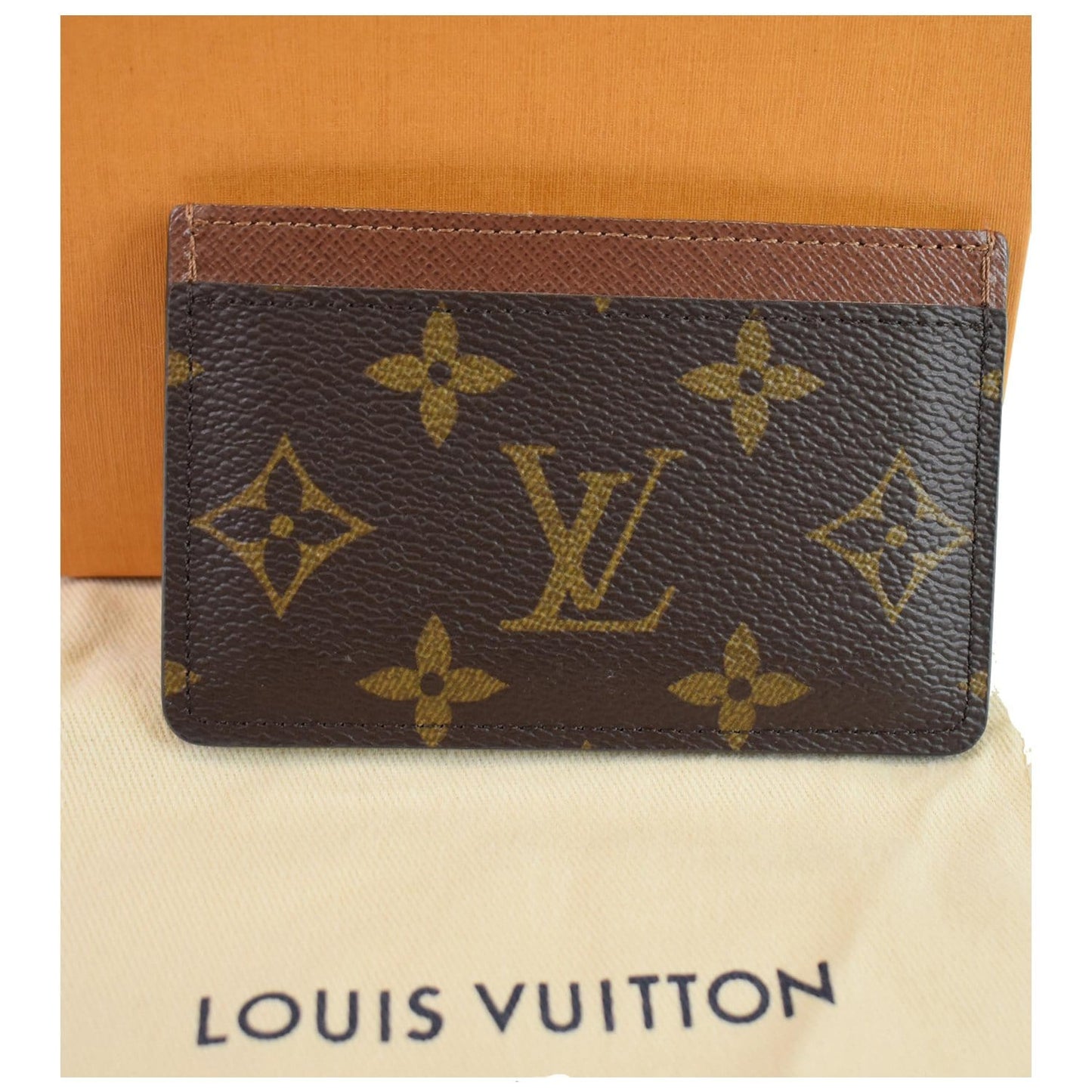 LOUIS VUITTON Monogram Canvas Card Holder Brown
