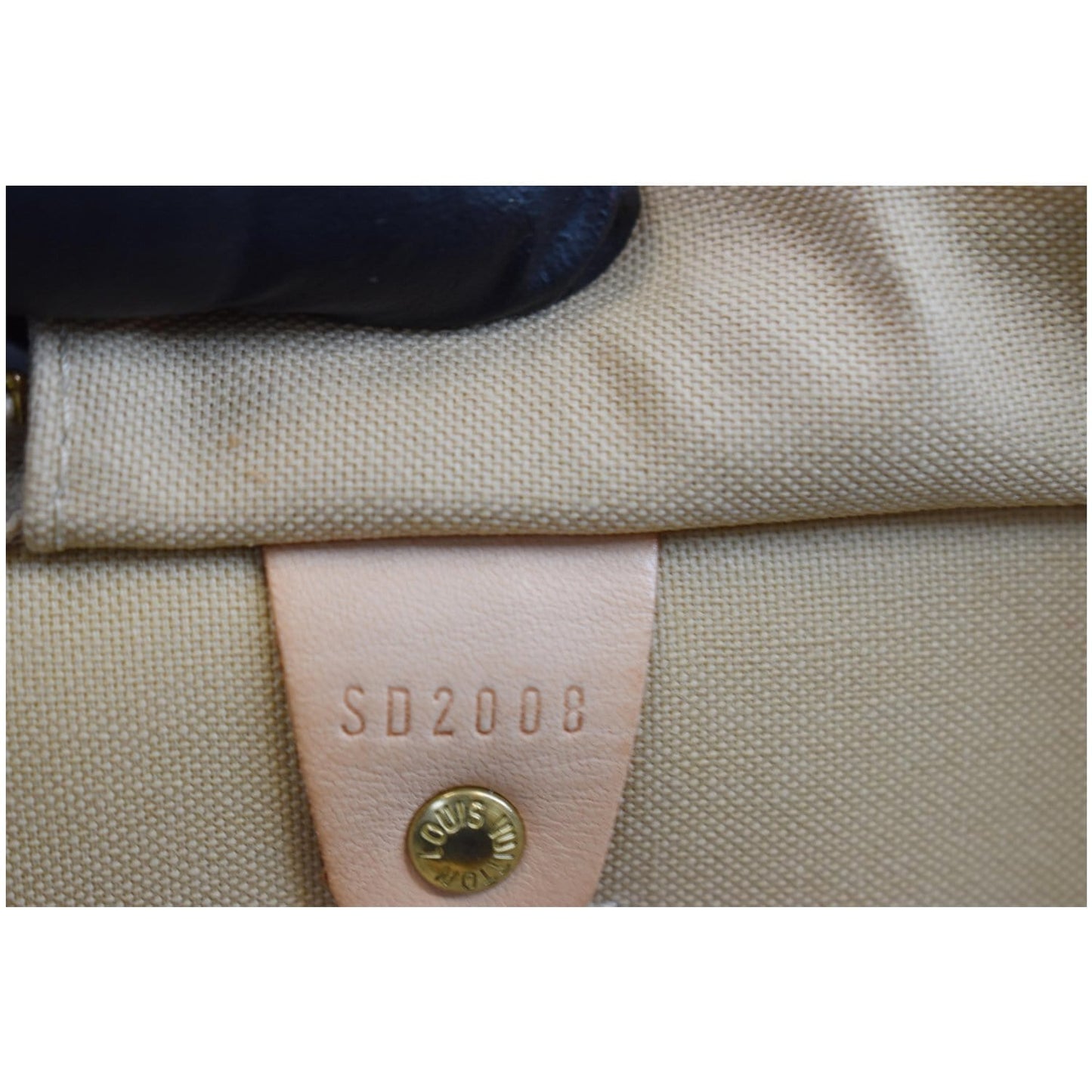 LOUIS VUITTON Speedy 30 Damier Azur Satchel Bag White