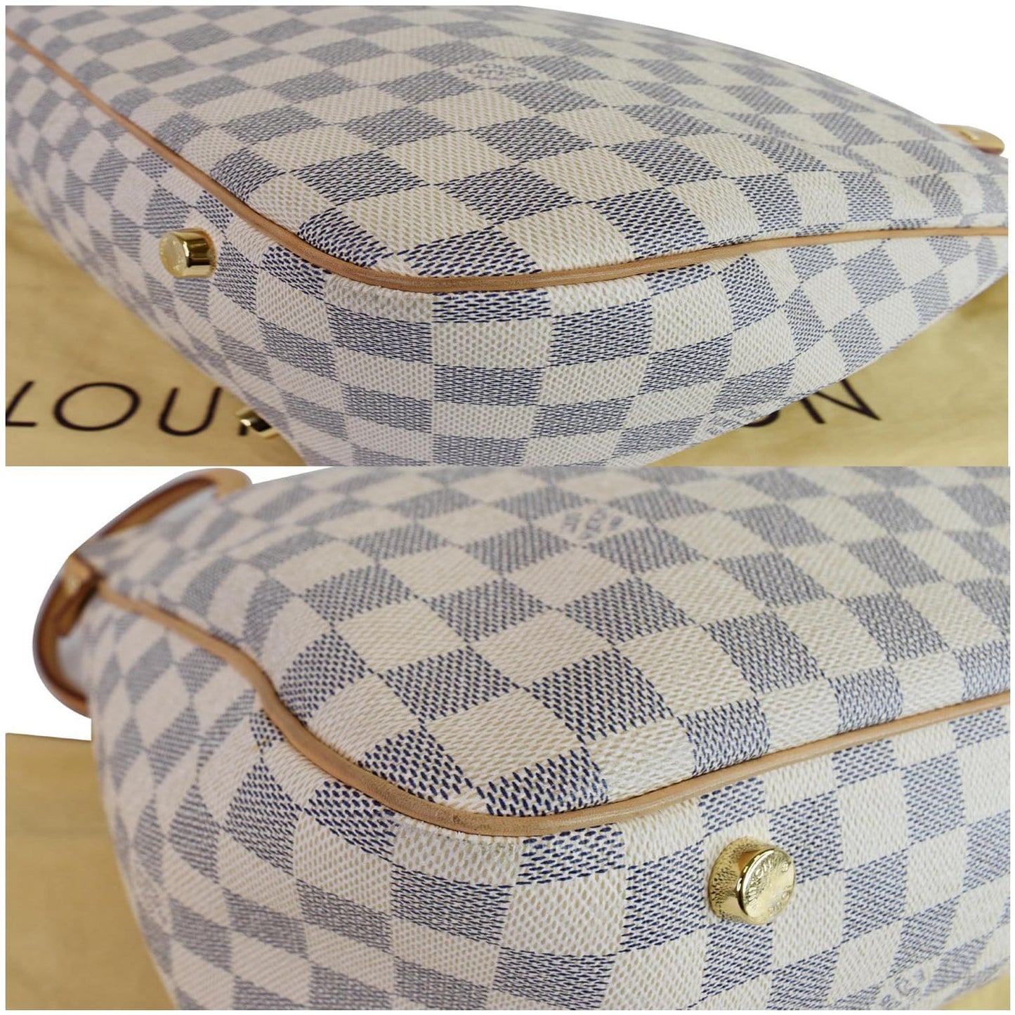 LOUIS VUITTON Figheri PM Damier Azur Shoulder Bag White