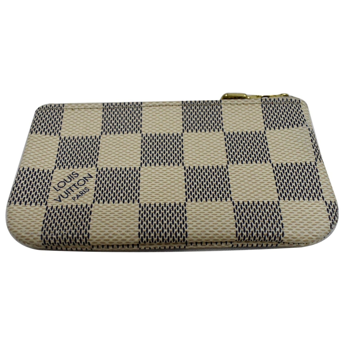LOUIS VUITTON Pochette Key Cles Damier Azur Coin Case White
