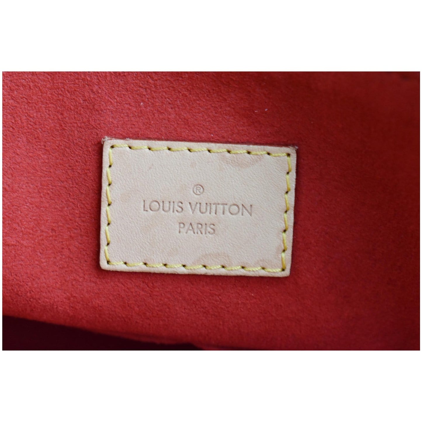 LOUIS VUITTON V Tote MM Monogram Canvas Tote Bag Cerise Red