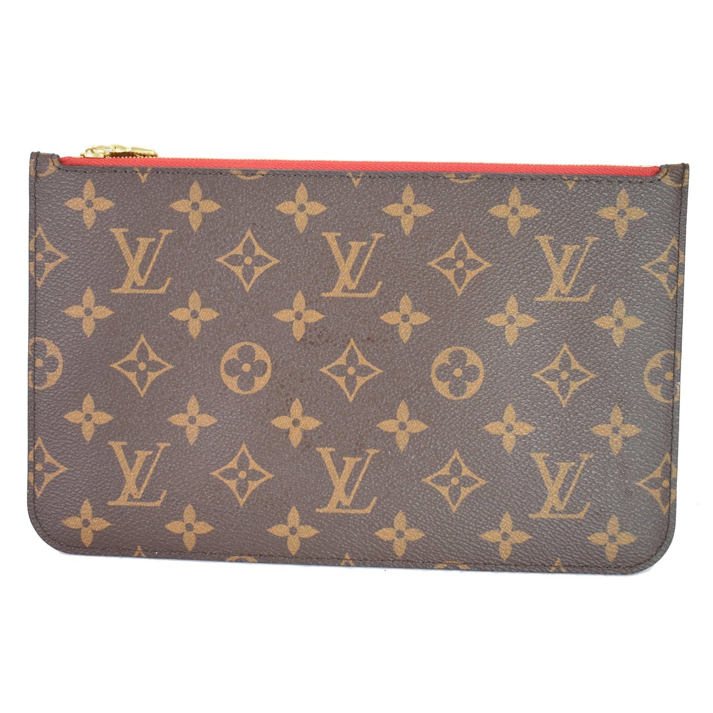 LOUIS VUITTON Pochette Wristlet Pouch Monogram Canvas Neverfull MM Brown