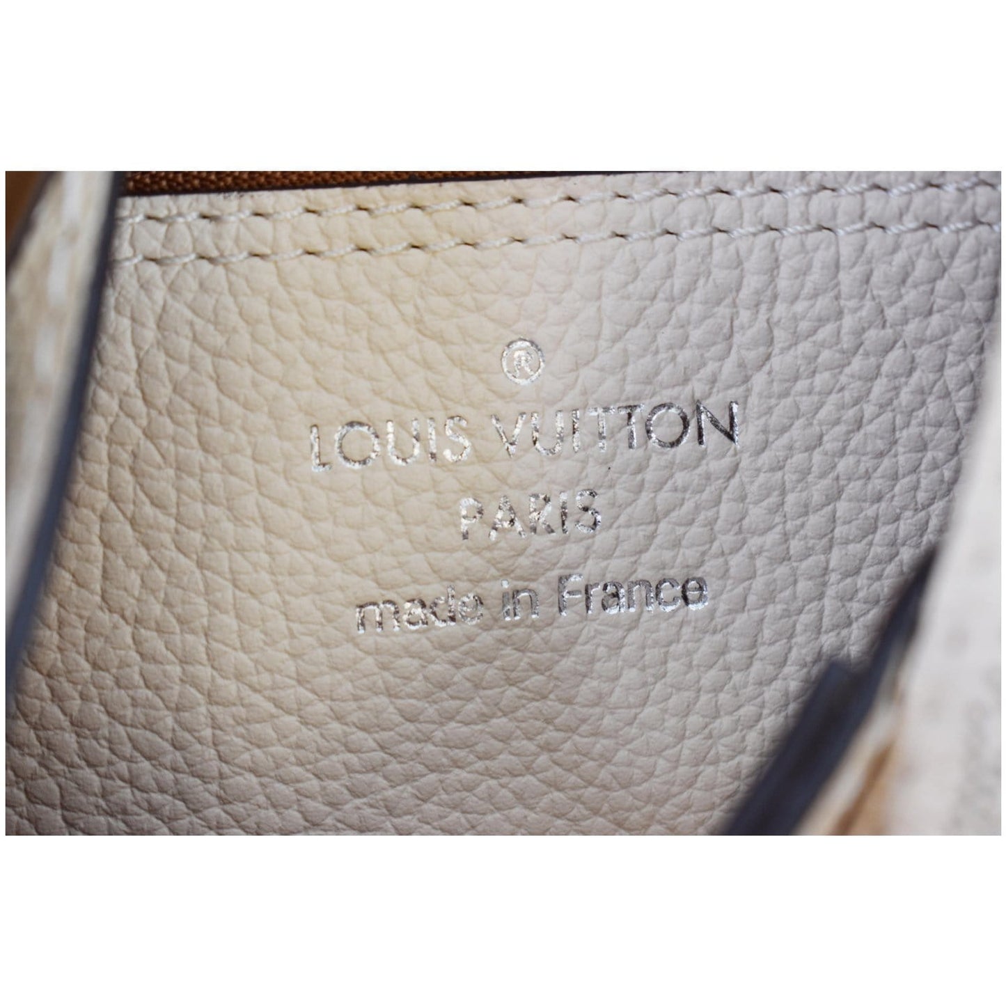 LOUIS VUITTON Carmel Mahina Calf Leather Hobo Bag Cream