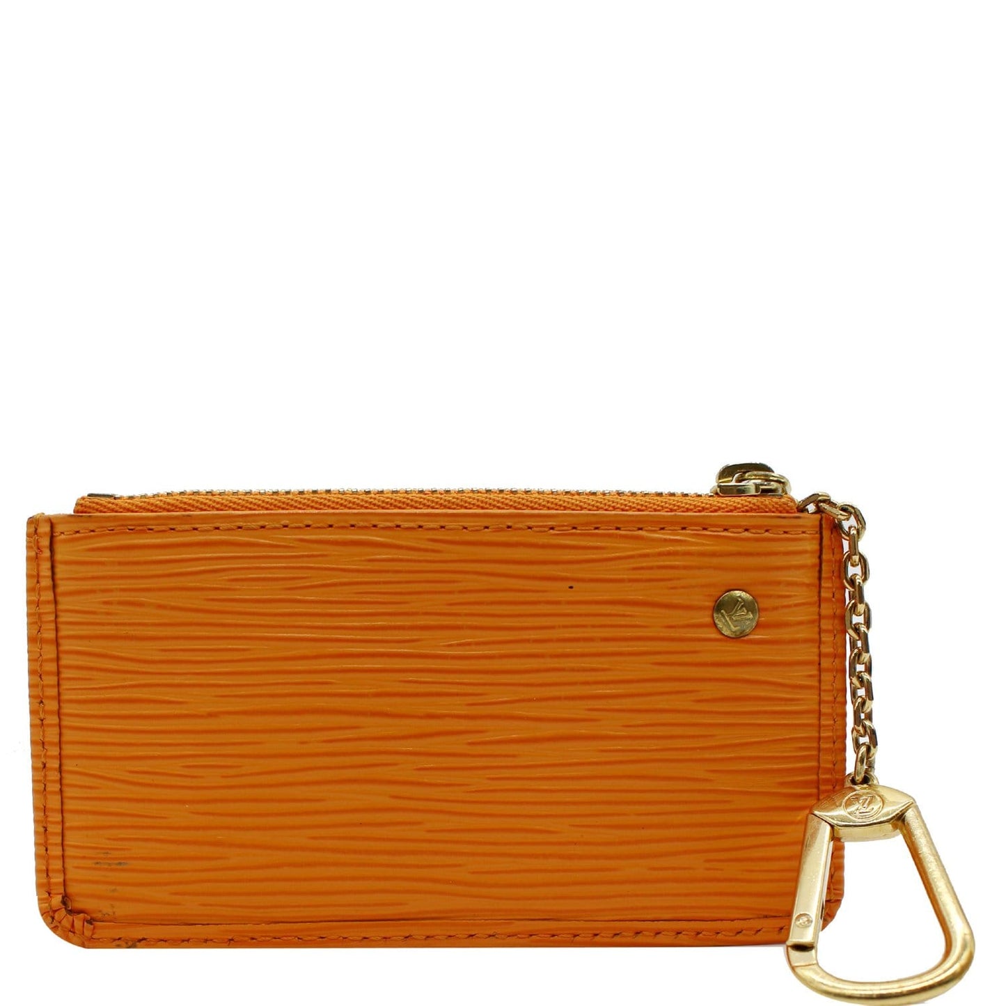 LOUIS VUITTON Epi Leather Pochette Cles Key Pouch Tassel Orange