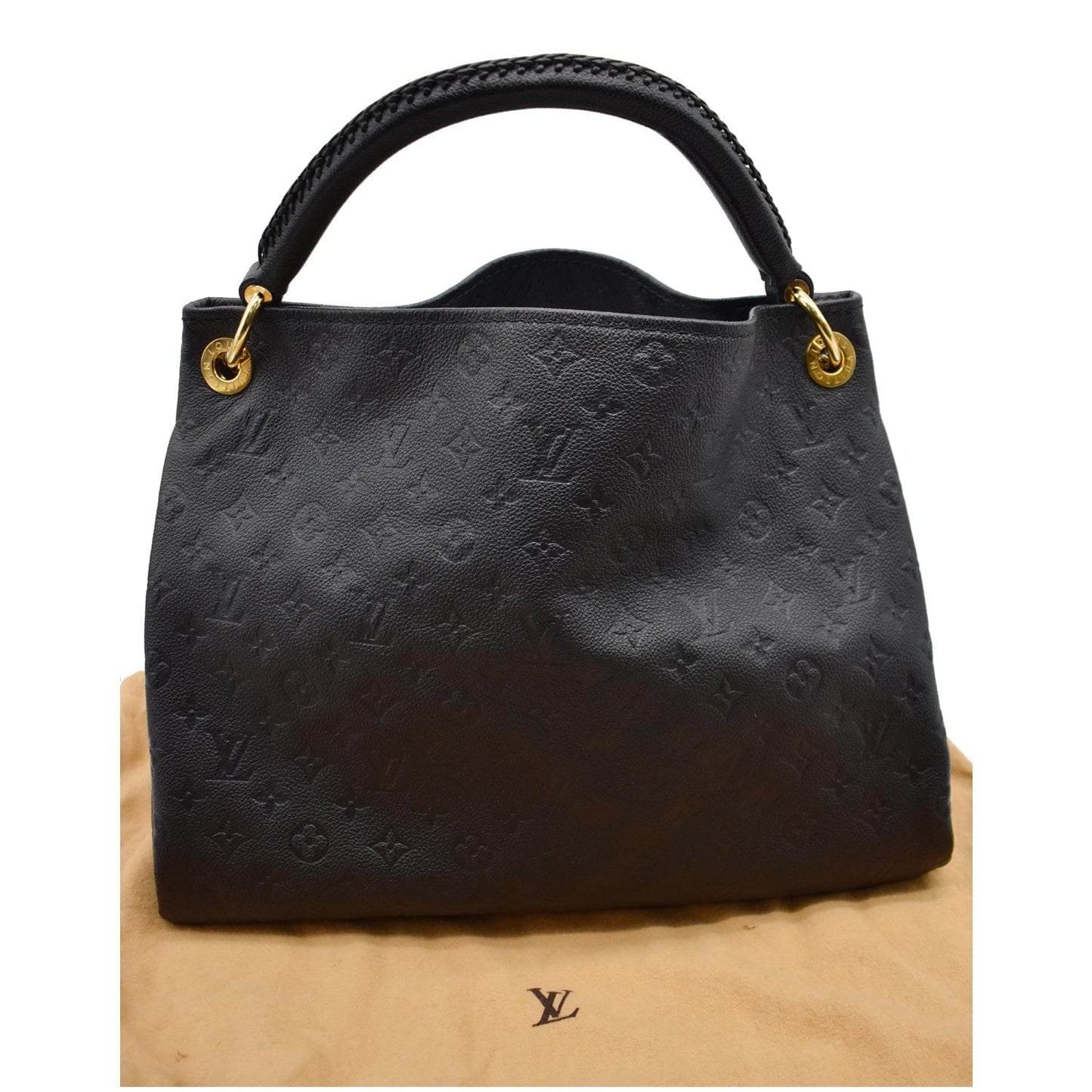 LOUIS VUITTON Artsy MM Empreinte Leather Shoulder Bag Black