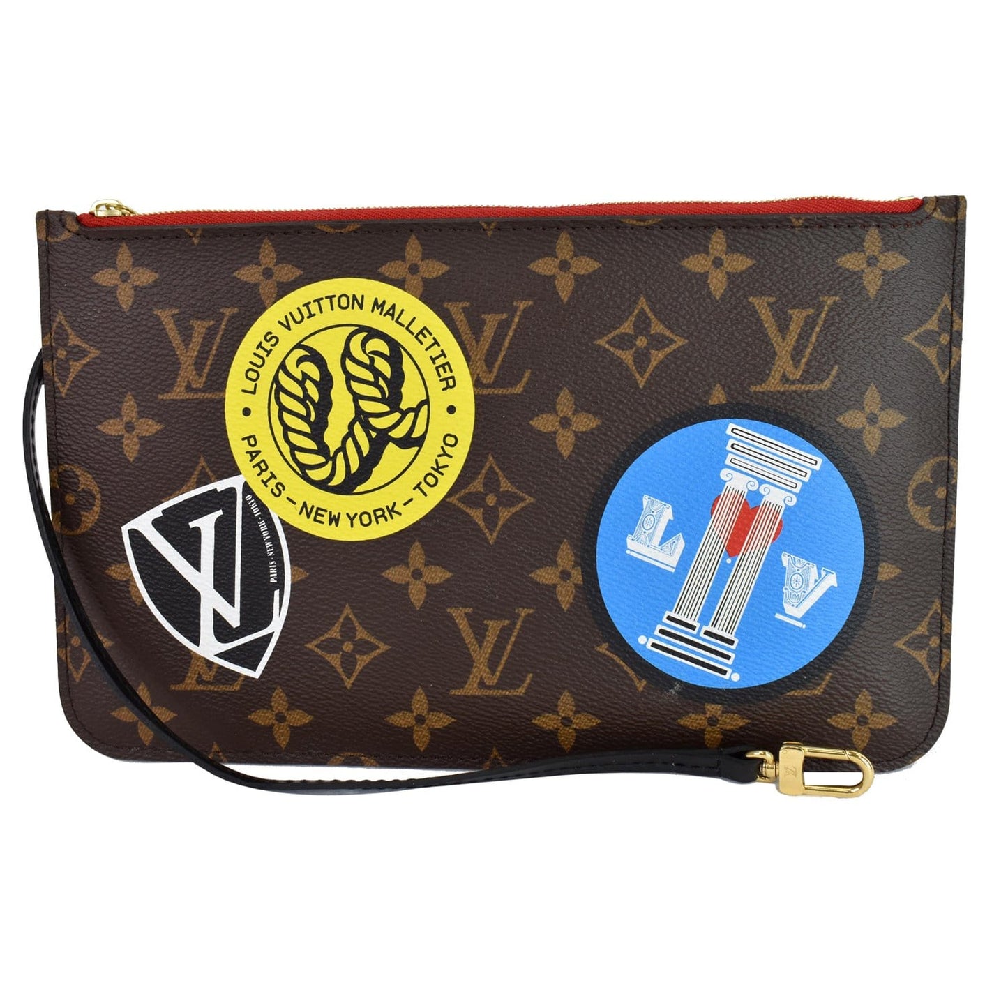 LOUIS VUITTON World Tour Pochette Monogram Canvas Neverfull Wristlet Brown - 15% OFF