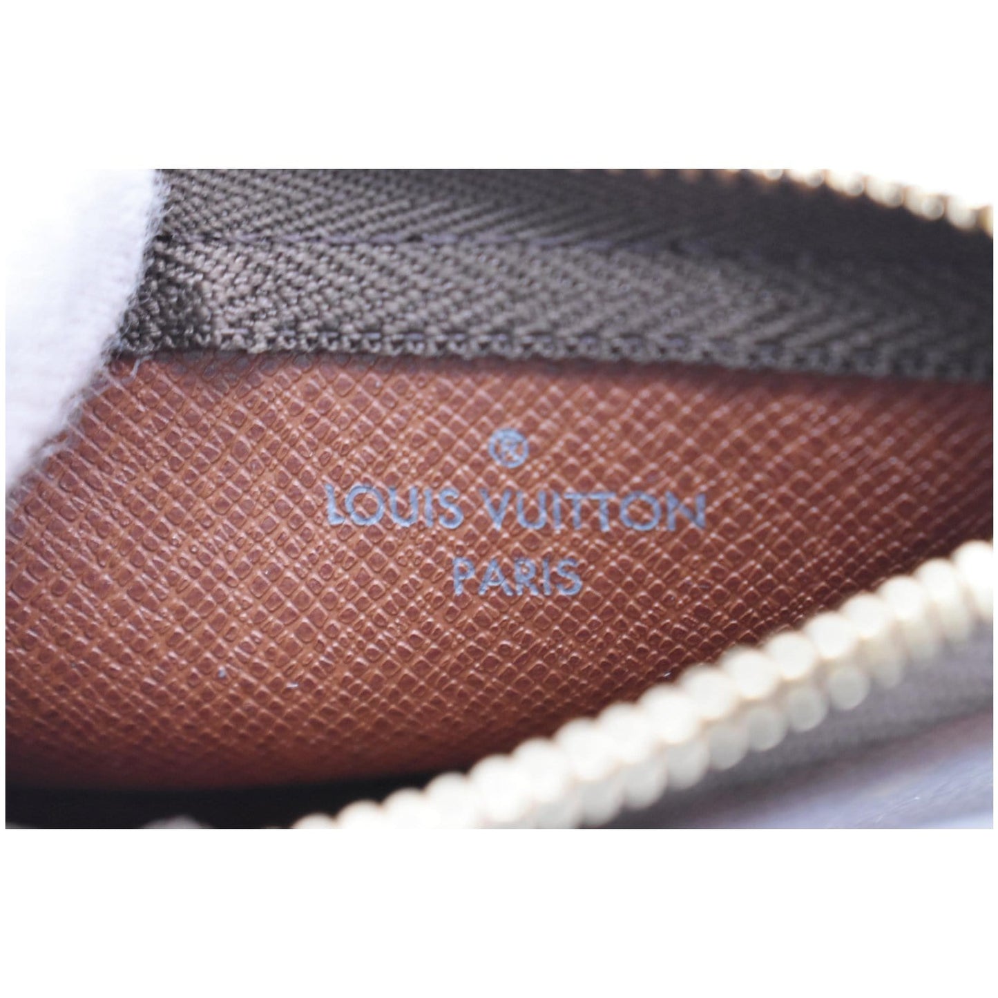 LOUIS VUITTON Pochette Key Cles Monogram Canvas Coin Case Brown