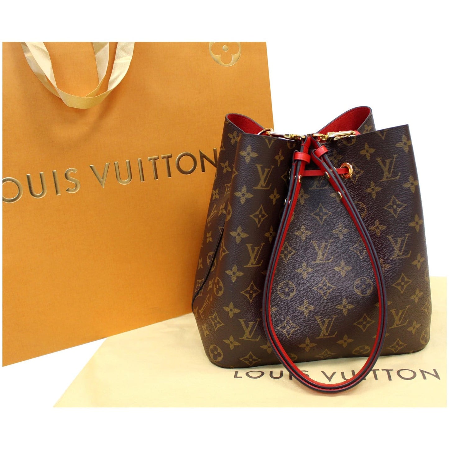 LOUIS VUITTON NeoNoe Monogram Canvas Shoulder Bag Coquelicot