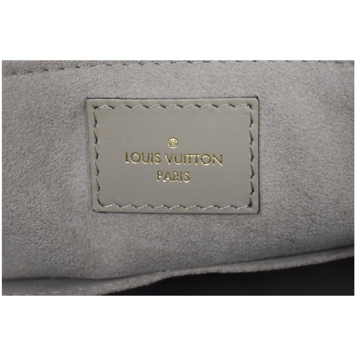 LOUIS VUITTON Onthego MM Monogram Empreinte Shoulder Bag Tourterelle