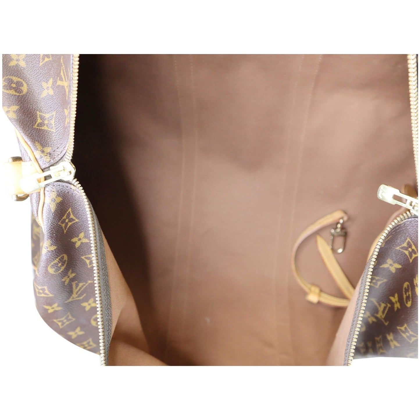 LOUIS VUITTON Keepall 60 Bandouliere Monogram Canvas Travel Bag Brown