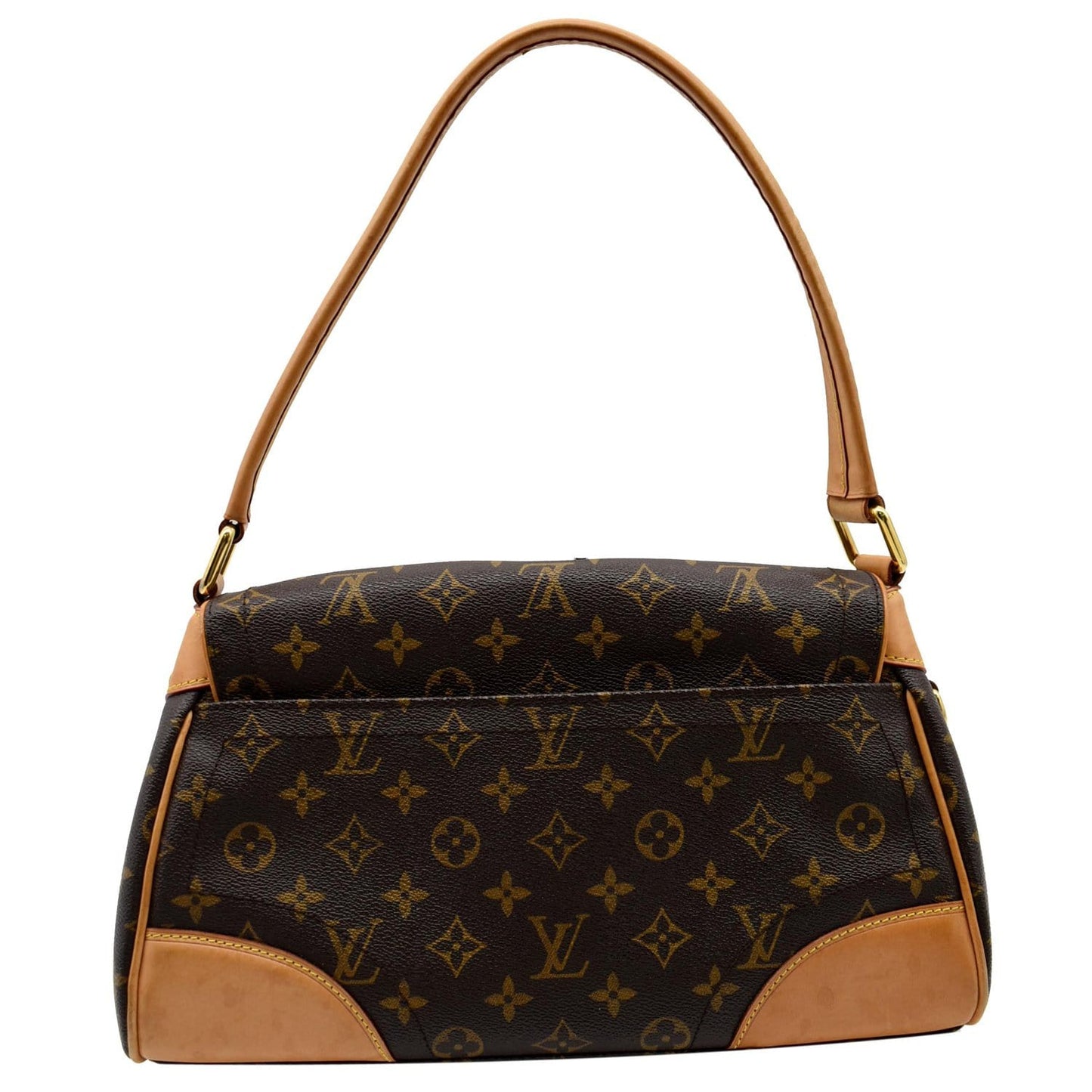 LOUIS VUITTON Beverly MM Monogram Canvas Satchel Bag Brown