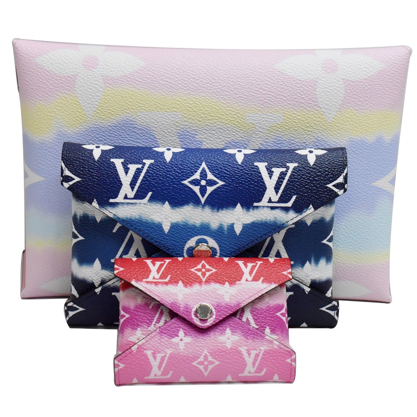 LOUIS VUITTON Summer Kirigami Pochette Set Monogram Escale Pastel/Blue/Red - 25% OFF