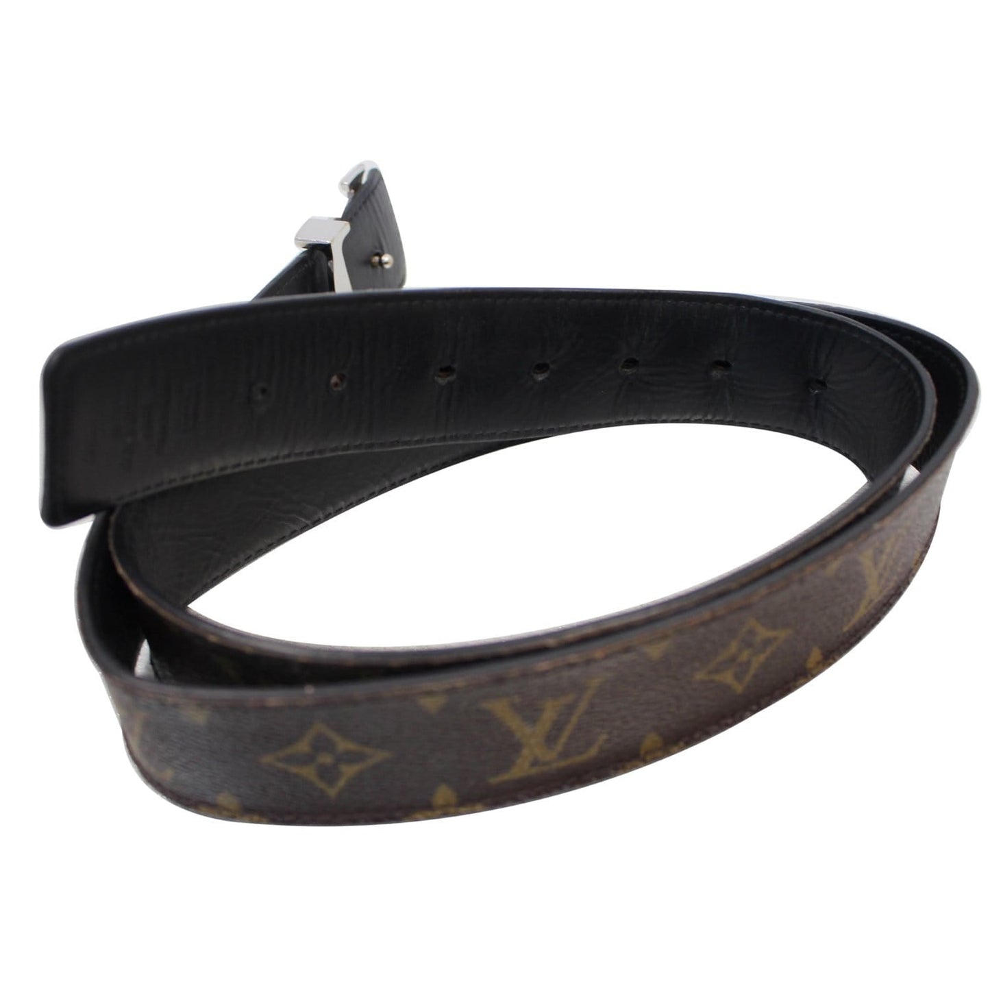 LOUIS VUITTON LV Initiales Monogram Canvas Belt Brown