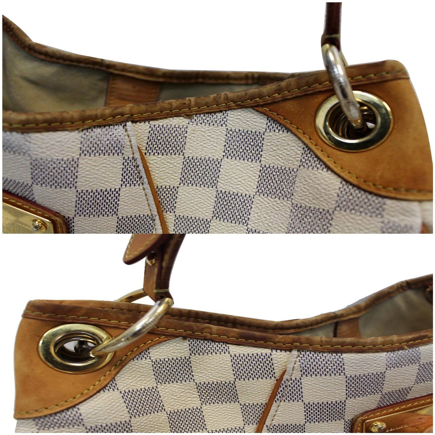LOUIS VUITTON Galliera PM Damier Azur Shoulder Bag White
