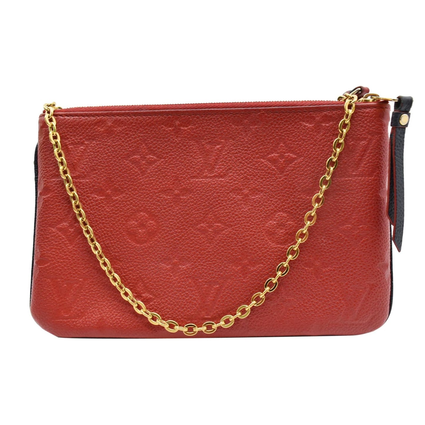 LOUIS VUITTON Double Zip Pochette Monogram Empreinte Crossbody Bag Navy Blue - Hot Deals