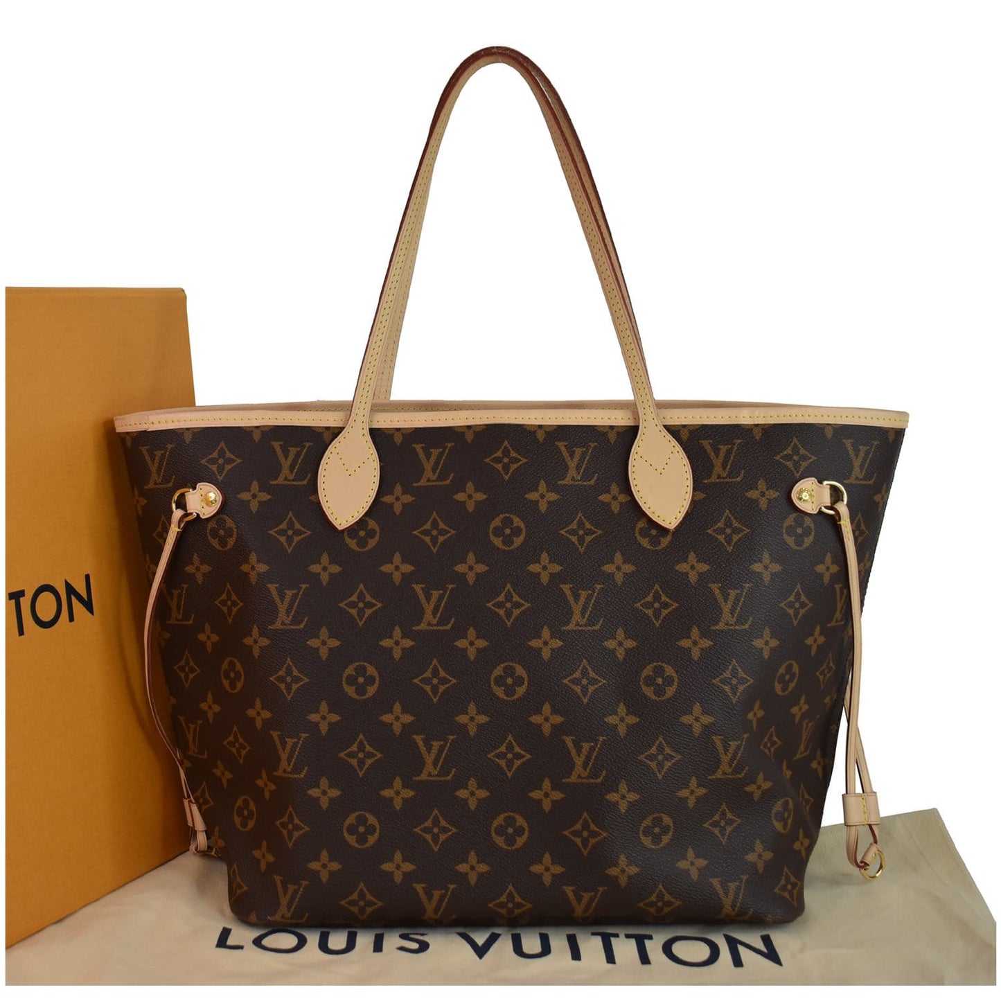 LOUIS VUITTON Neverfull MM Monogram Canvas Shoulder Bag Brown