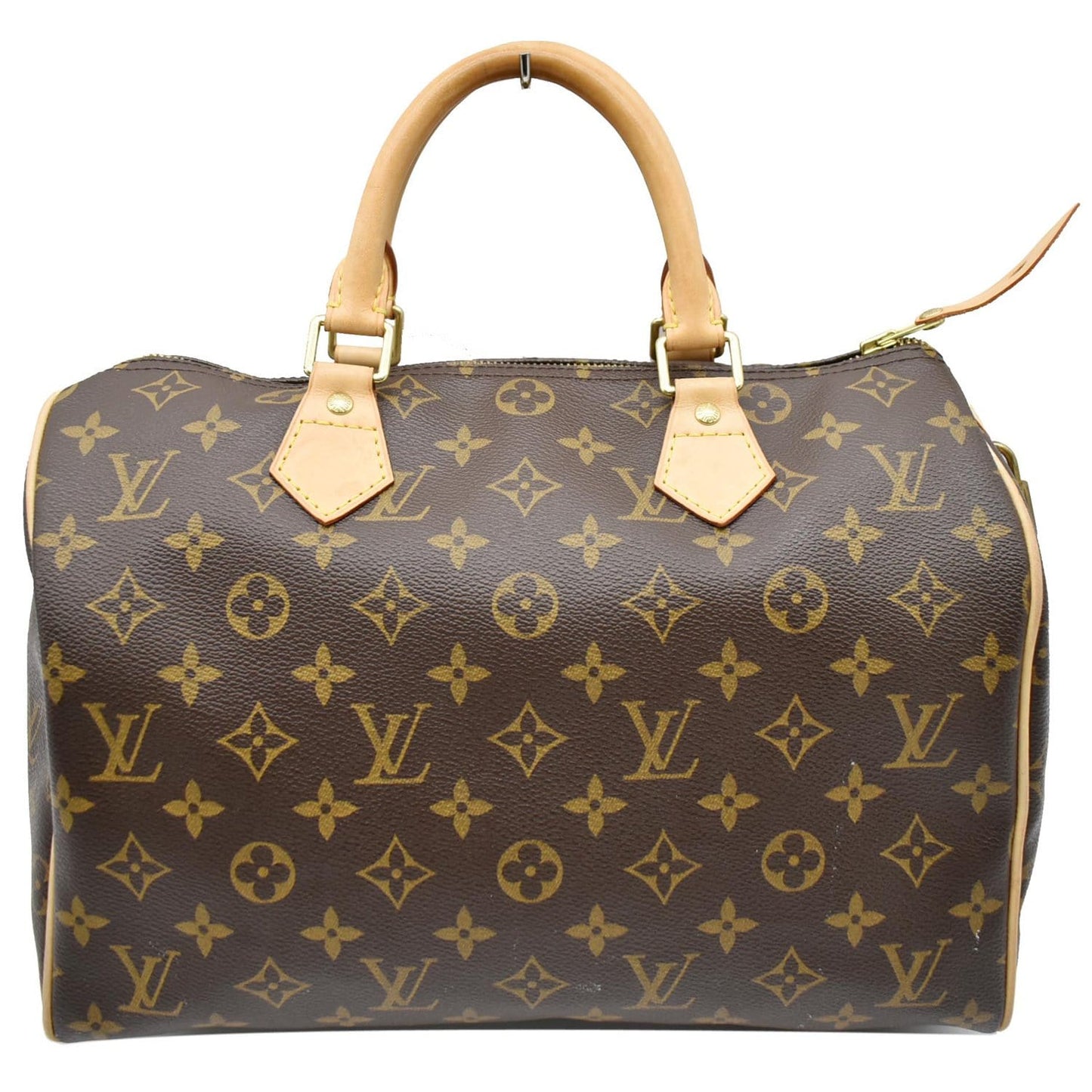 LOUIS VUITTON Speedy 30 Monogram Canvas Satchel Bag Brown