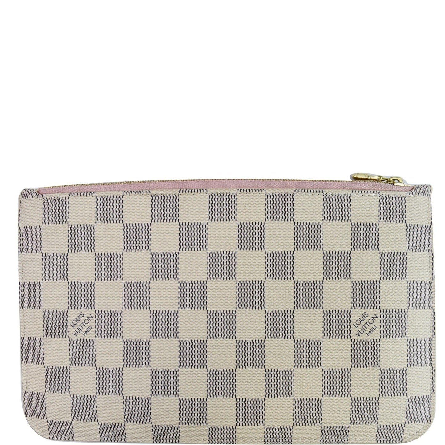 LOUIS VUITTON Pochette Wristlet Pouch Damier Azur Neverfull MM White