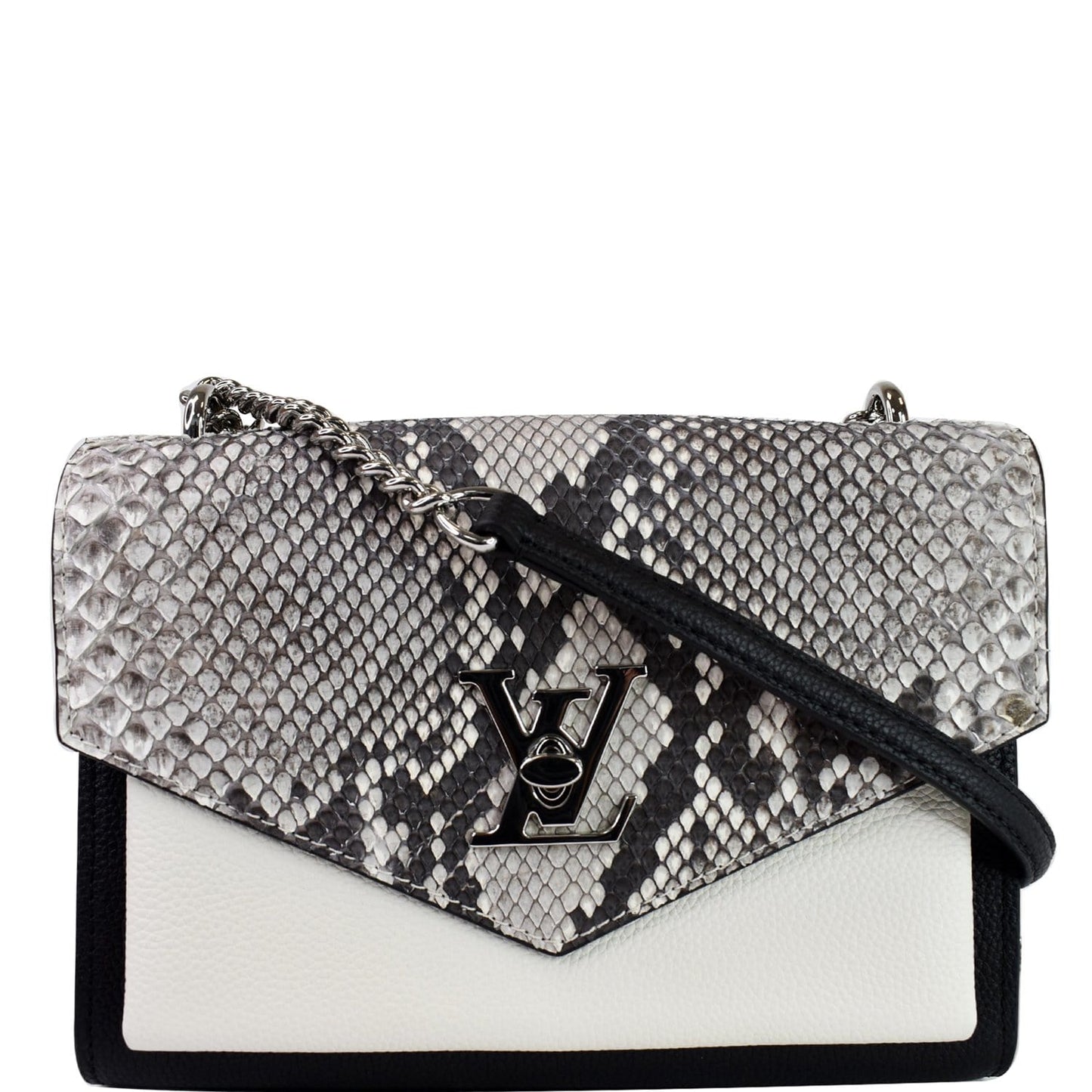 LOUIS VUITTON MyLockme BB Leather Crossbody Bag Black/Creme Beige