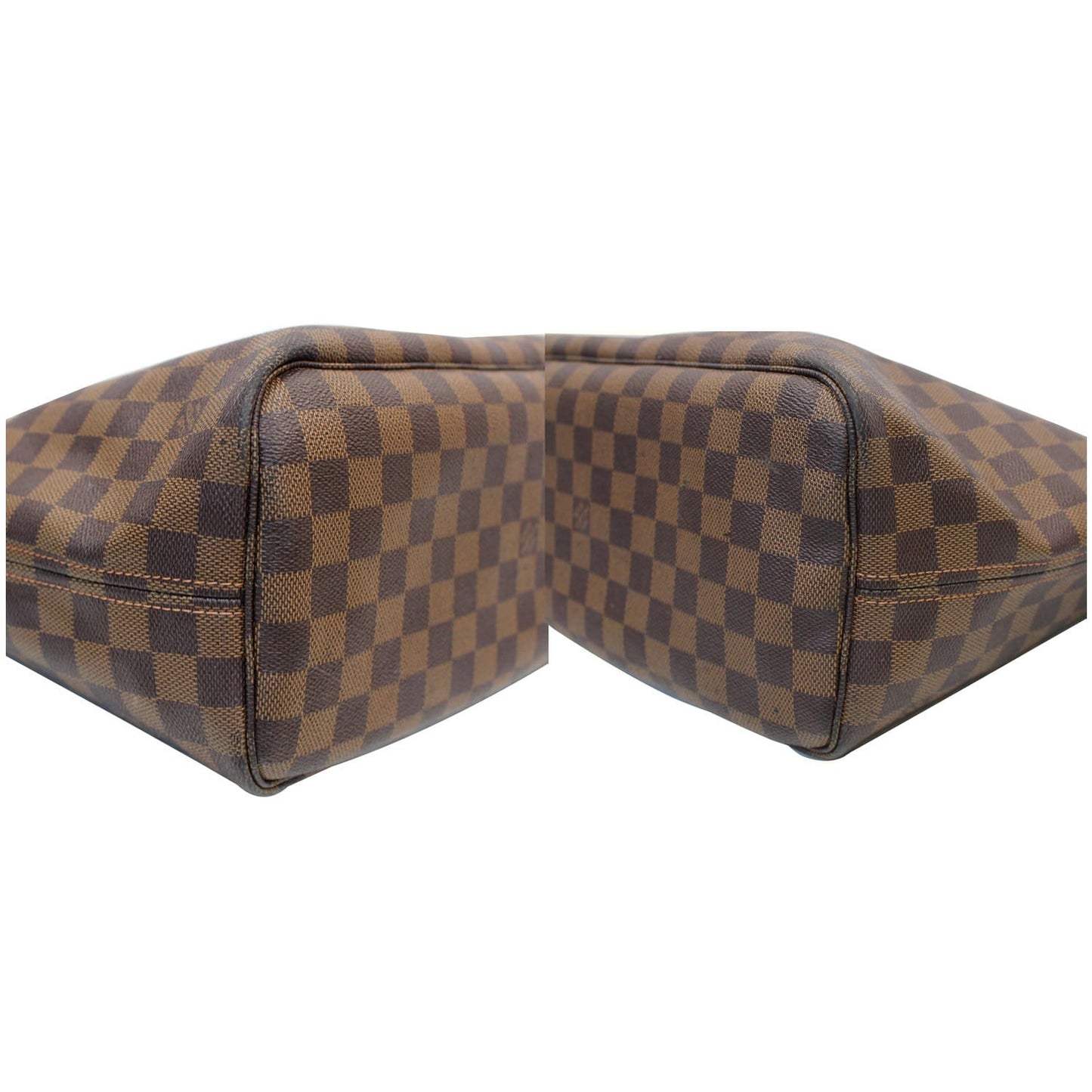 LOUIS VUITTON Neverfull MM Damier Ebene Tote Shoulder Bag Brown