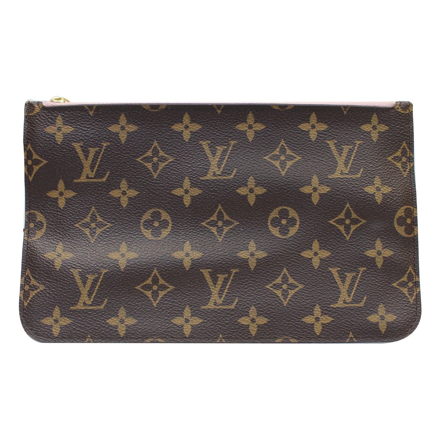 LOUIS VUITTON Pochette Wristlet Pouch Monogram Canvas Neverfull MM Rose Ballerine