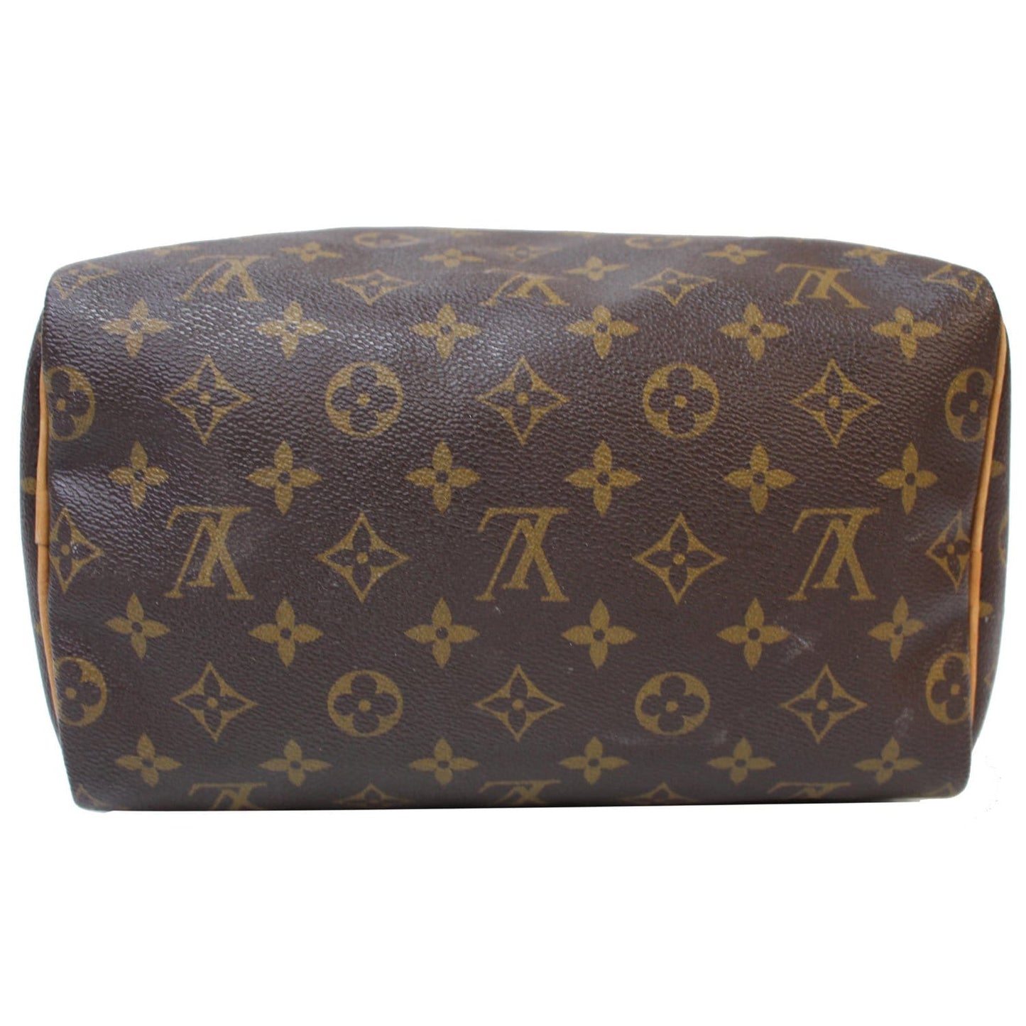 LOUIS VUITTON Speedy 25 Monogram Canvas Satchel Bag Brown