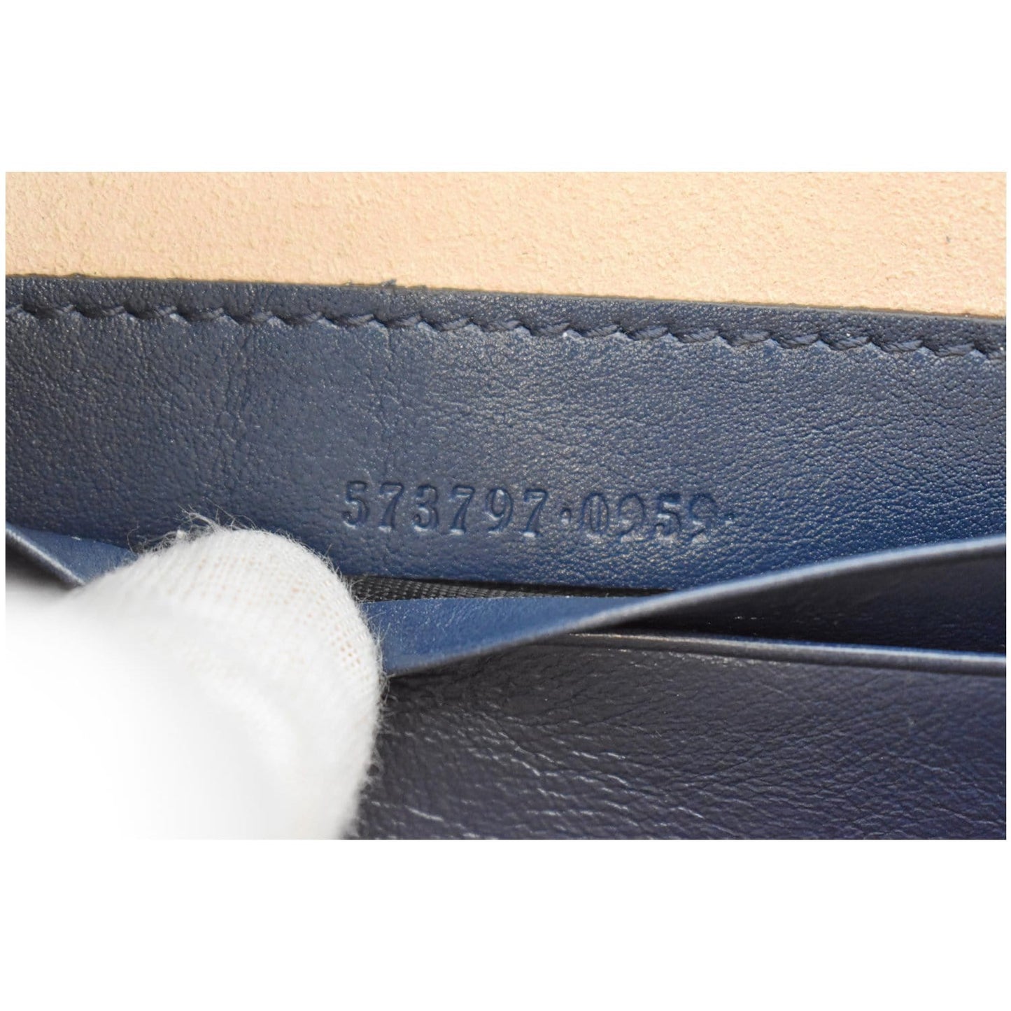 GUCCI Rajah Mini Leather Chain Shoulder Bag Blue 573797