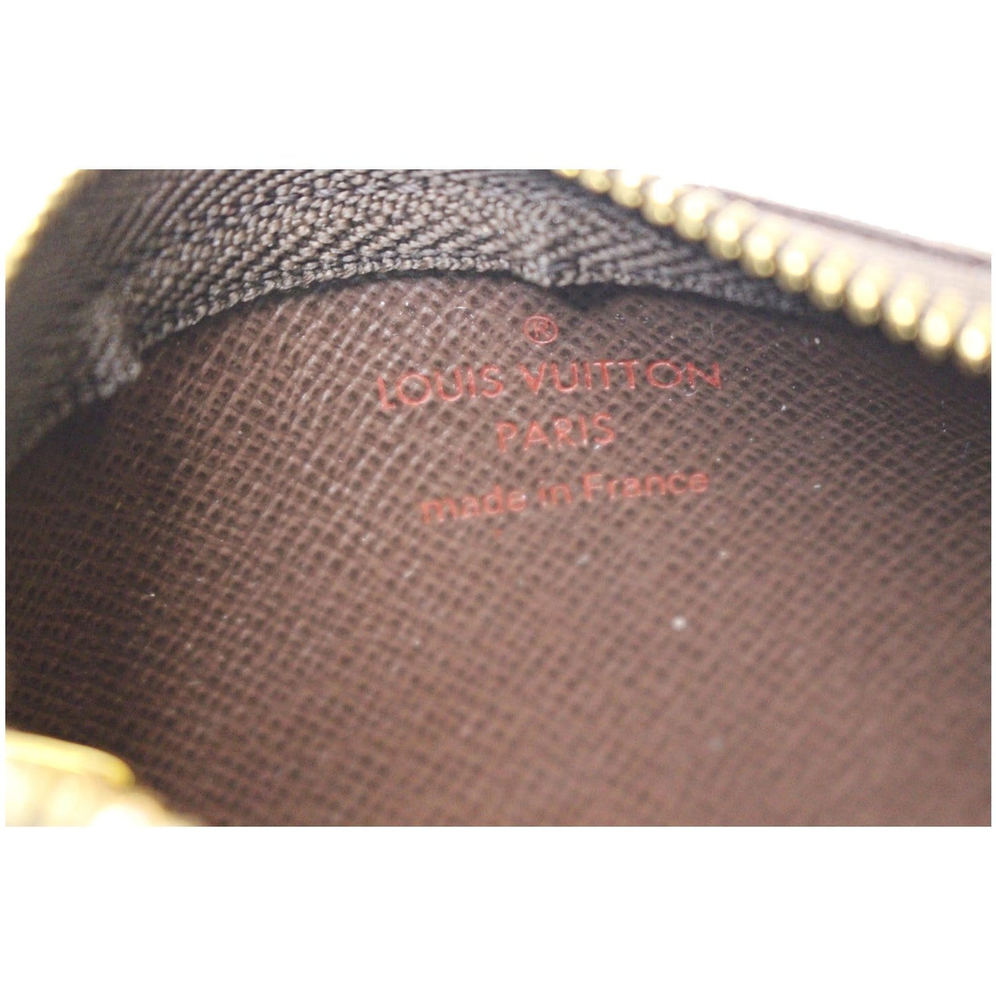LOUIS VUITTON Key Coin Pouch Damier Ebene Brown