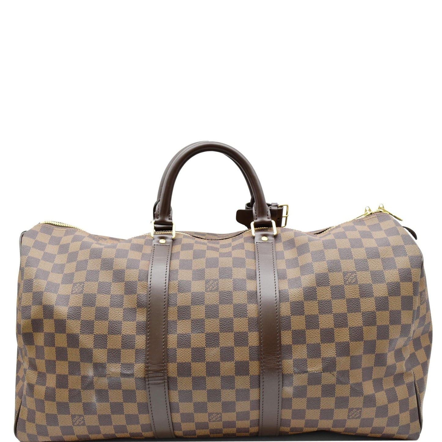 LOUIS VUITTON Keepall 50 Damier Ebene Travel Bag Brown