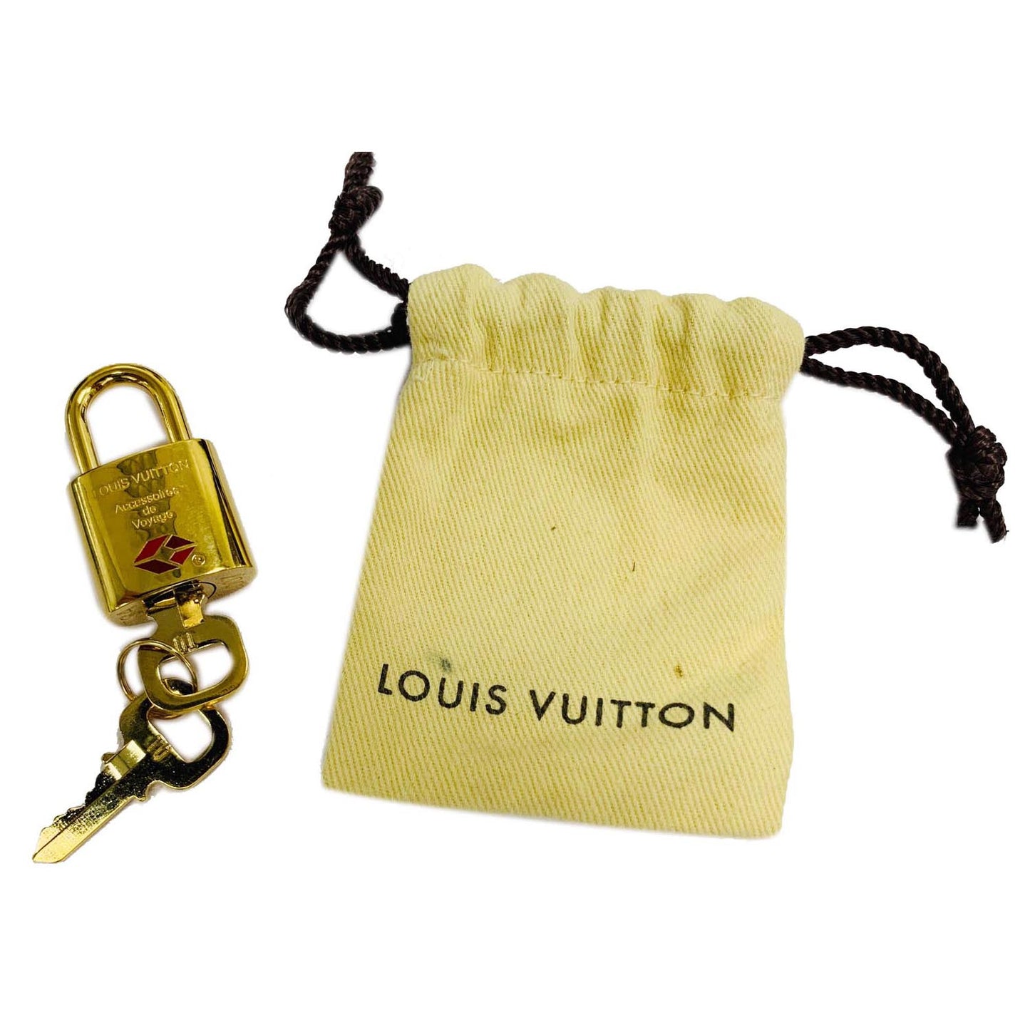 LOUIS VUITTON TSA Lock and Key Set Gold Number 007