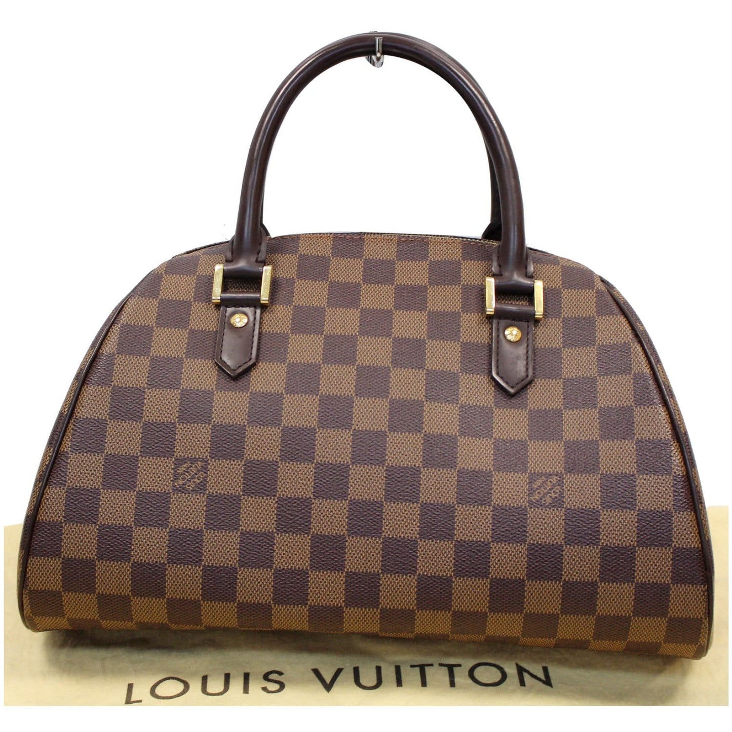 LOUIS VUITTON Ribera MM Damier Ebene Satchel Bag Brown