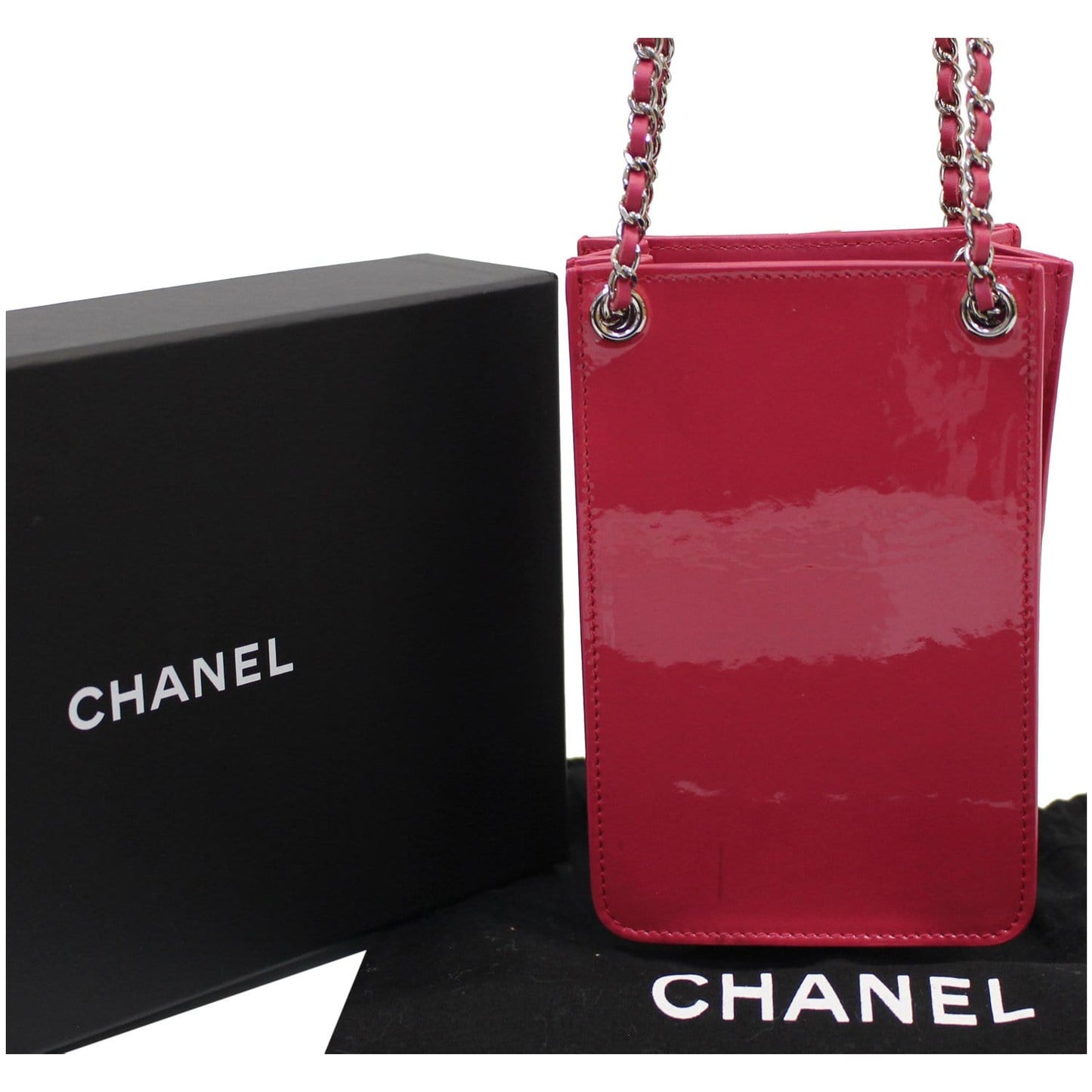 CHANEL O-Phone Holder Patent Leather Crossbody Bag Red - 15% OFF
